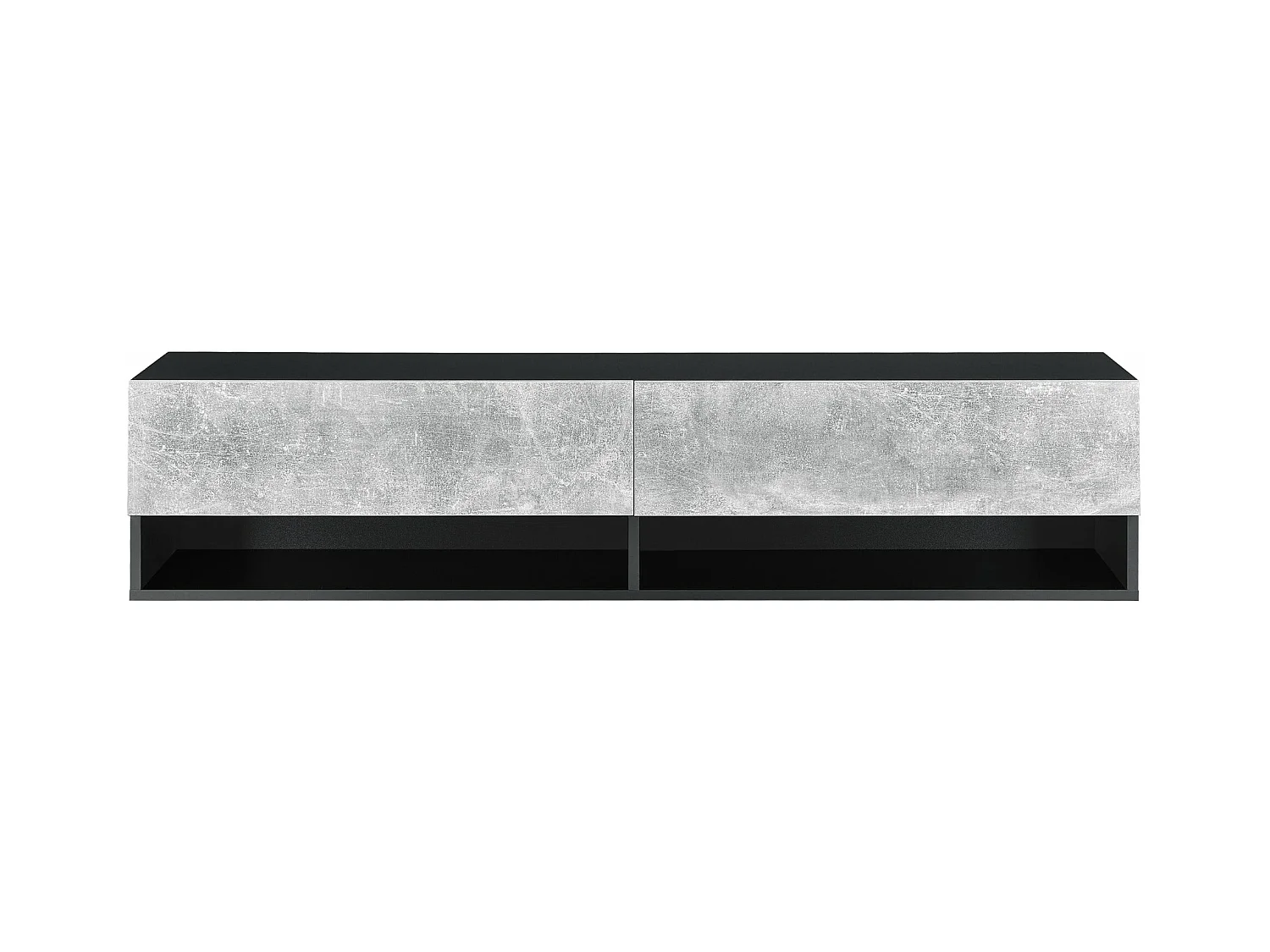 Étagère murale 2 portes noire 140 x 31 x 30 cm 03_0005186