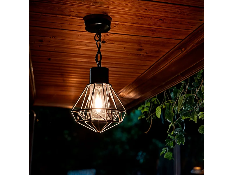 Lampada a Sospensione per Esterni Acciaio Inossidabile Niamey Nero