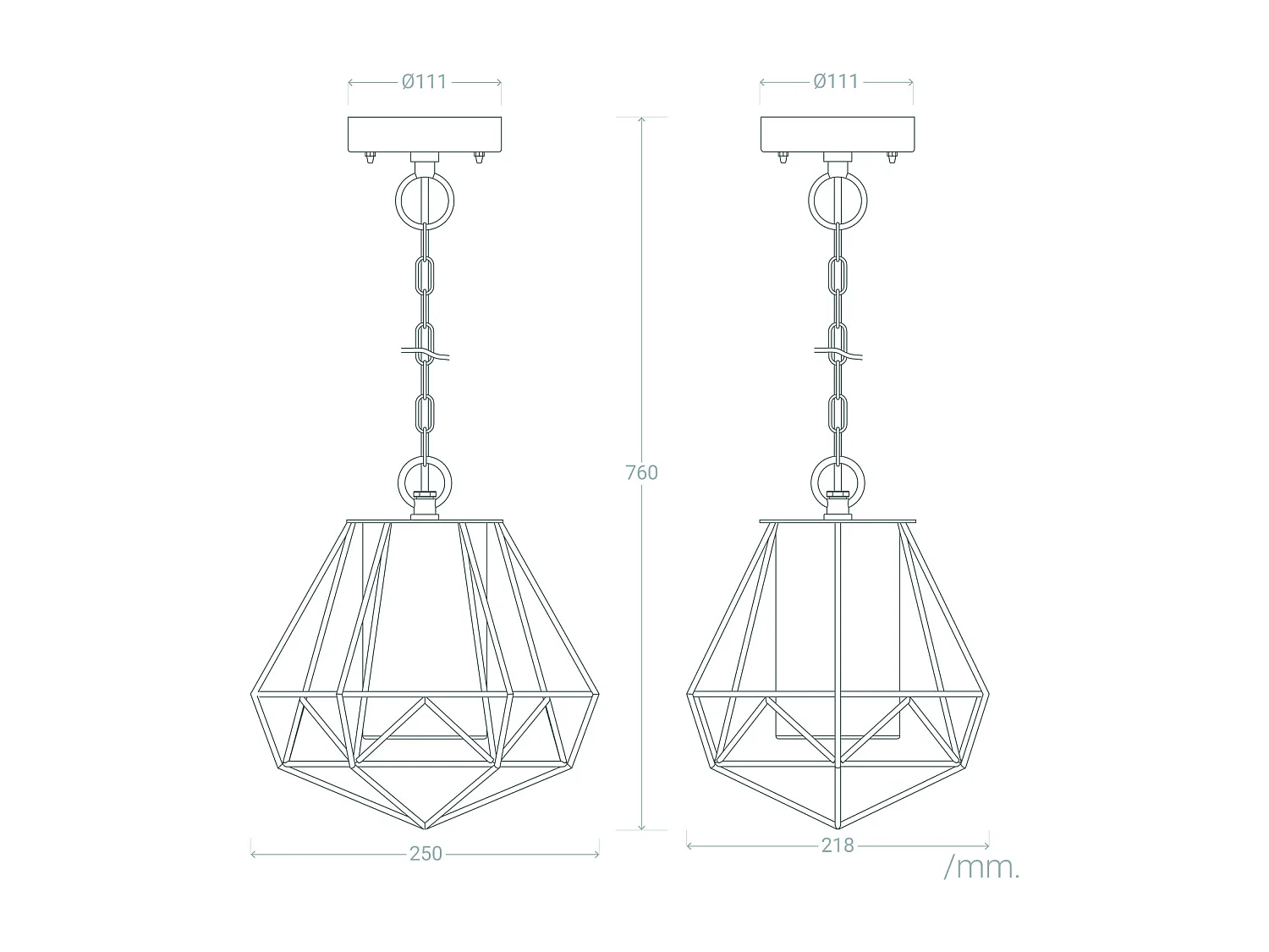 Suspension Extérieure Acier Inoxydable Niamey Noir