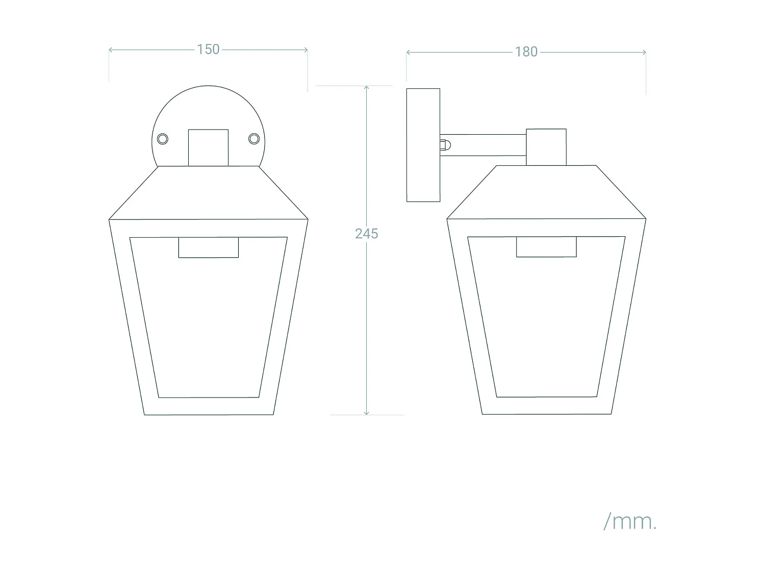Lampada da Parete per Esterni Alluminio Ketsa Nero