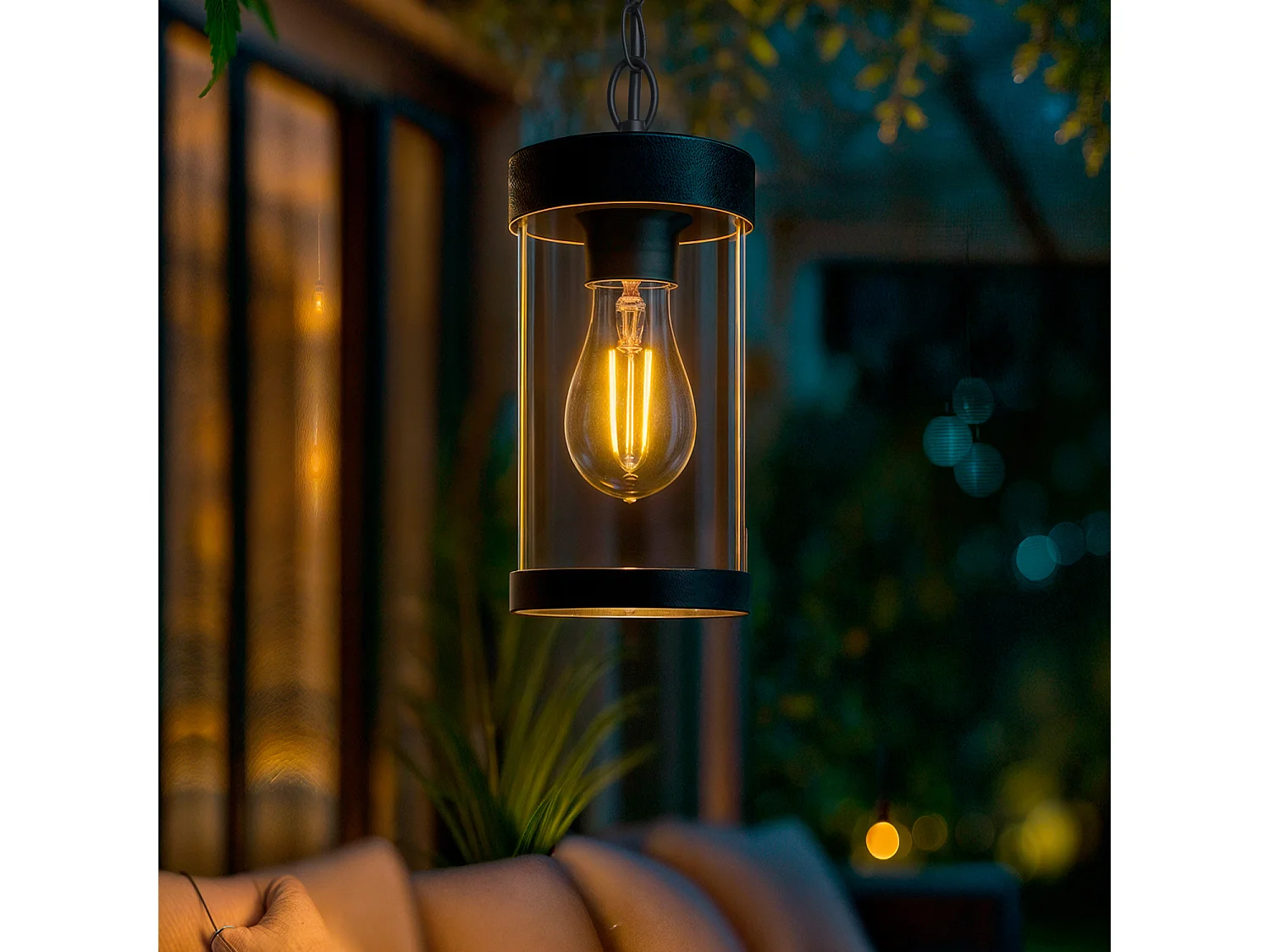 Lámpara Colgante Exterior Silphco Negro