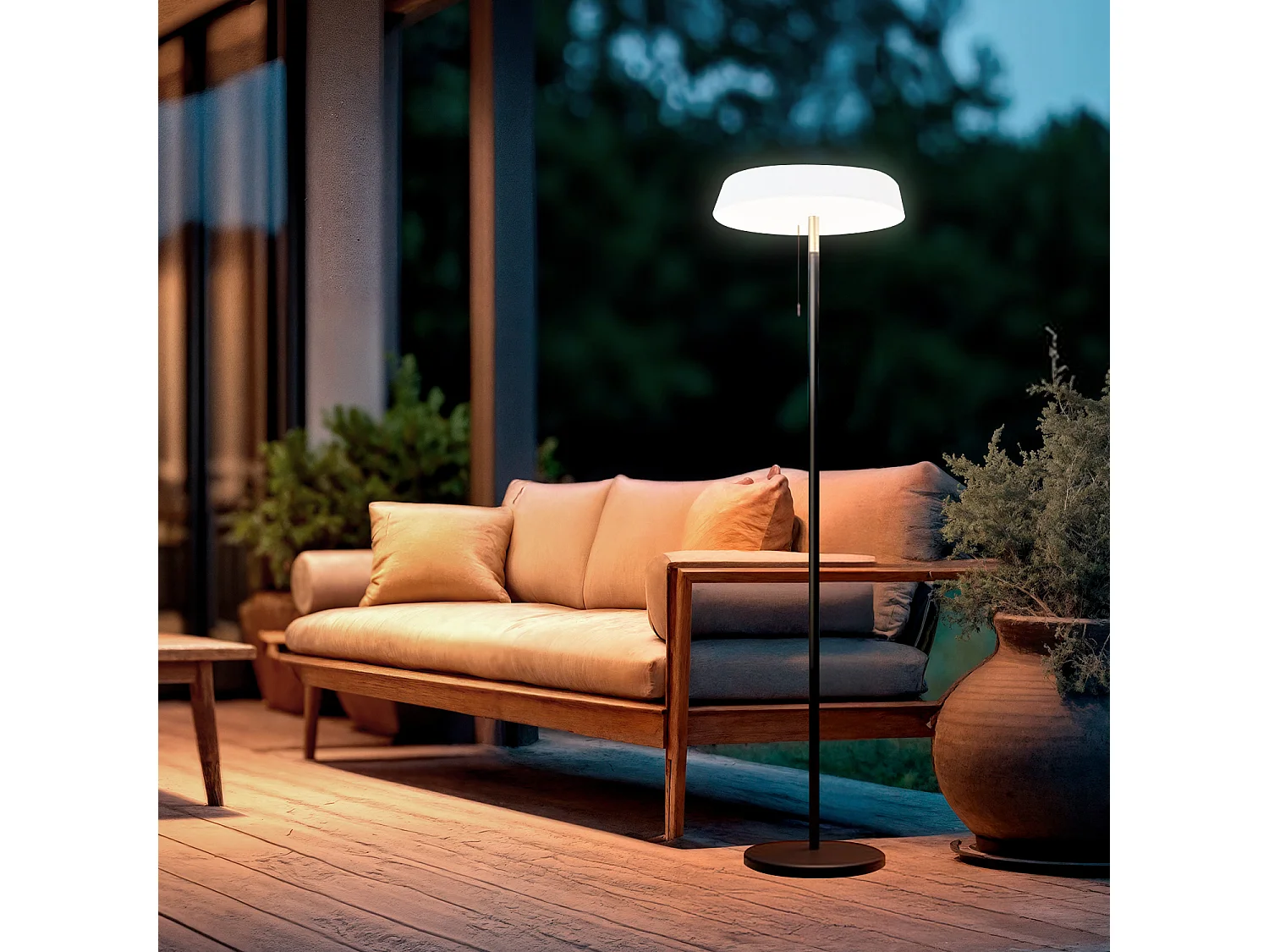 Lampadaire Solaire Extérieur LED 2,6W Métal Aldana Noir