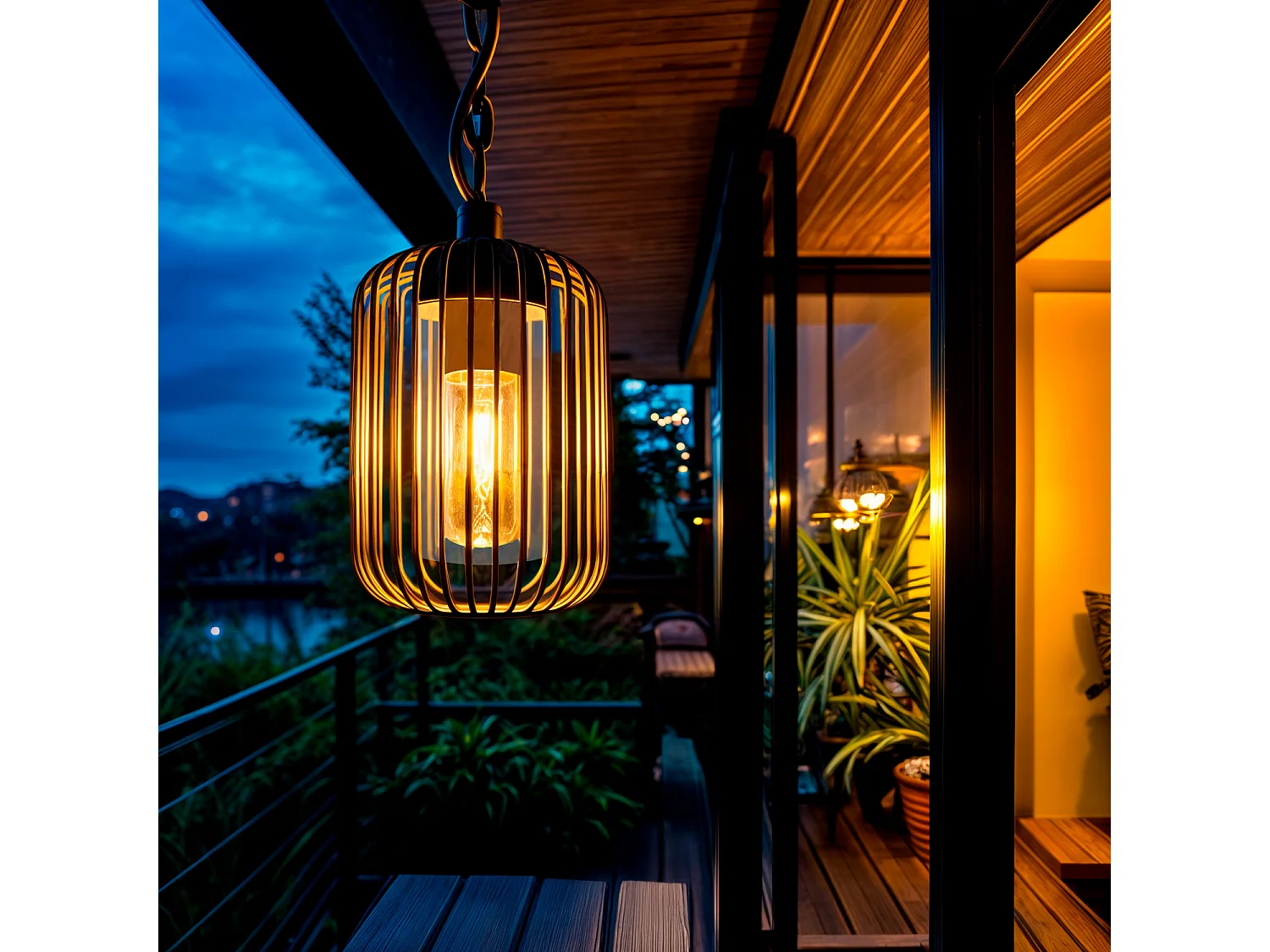 Lampada a Sospensione per Esterni Acciaio Inossidabile Dadawa Nero