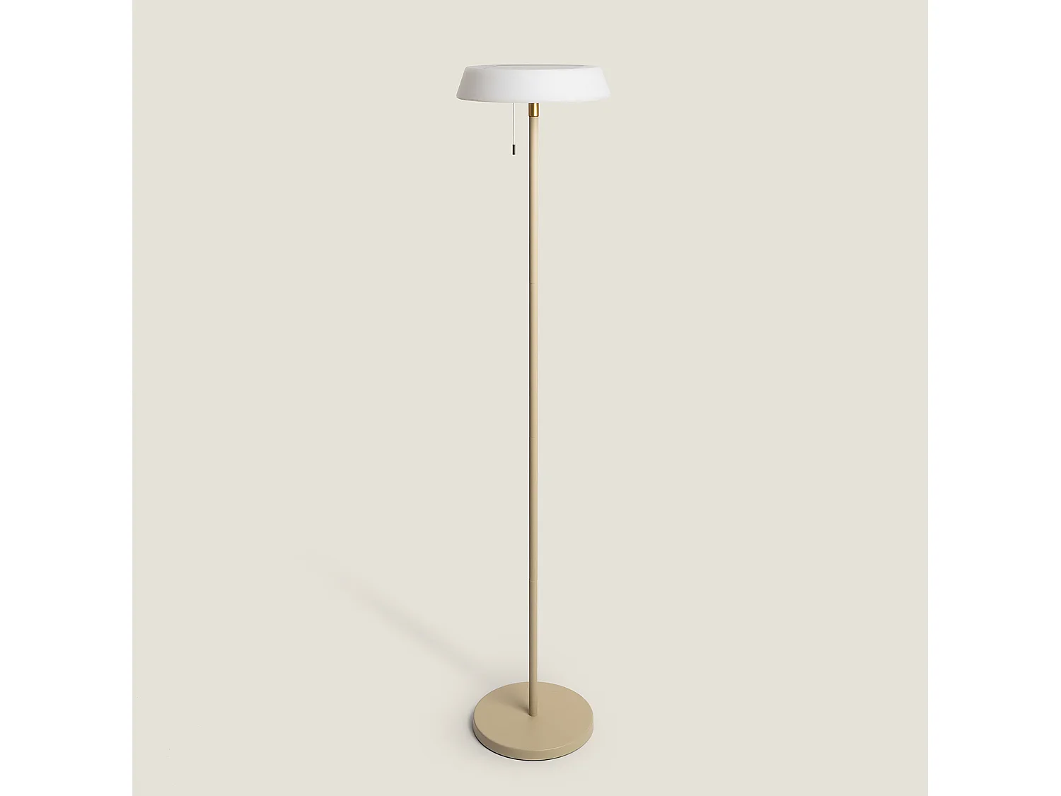 Lámpara de Pie Solar Exterior LED 2.6W Metal Aldana Crema