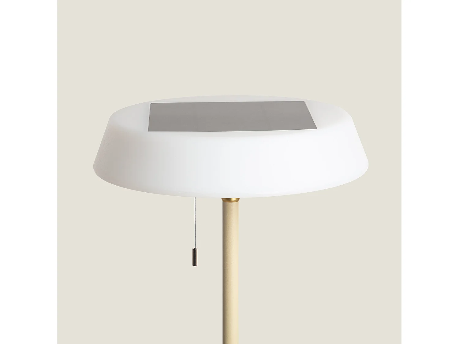 Lámpara de Pie Solar Exterior LED 2.6W Metal Aldana Crema