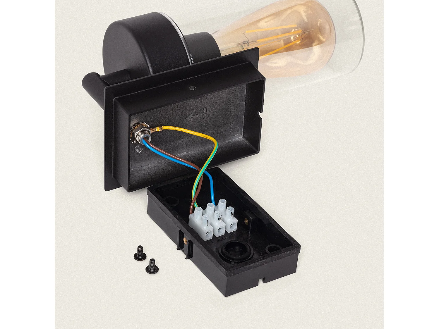 Lámpara de Pared Exterior Aluminio Lutsha Negro