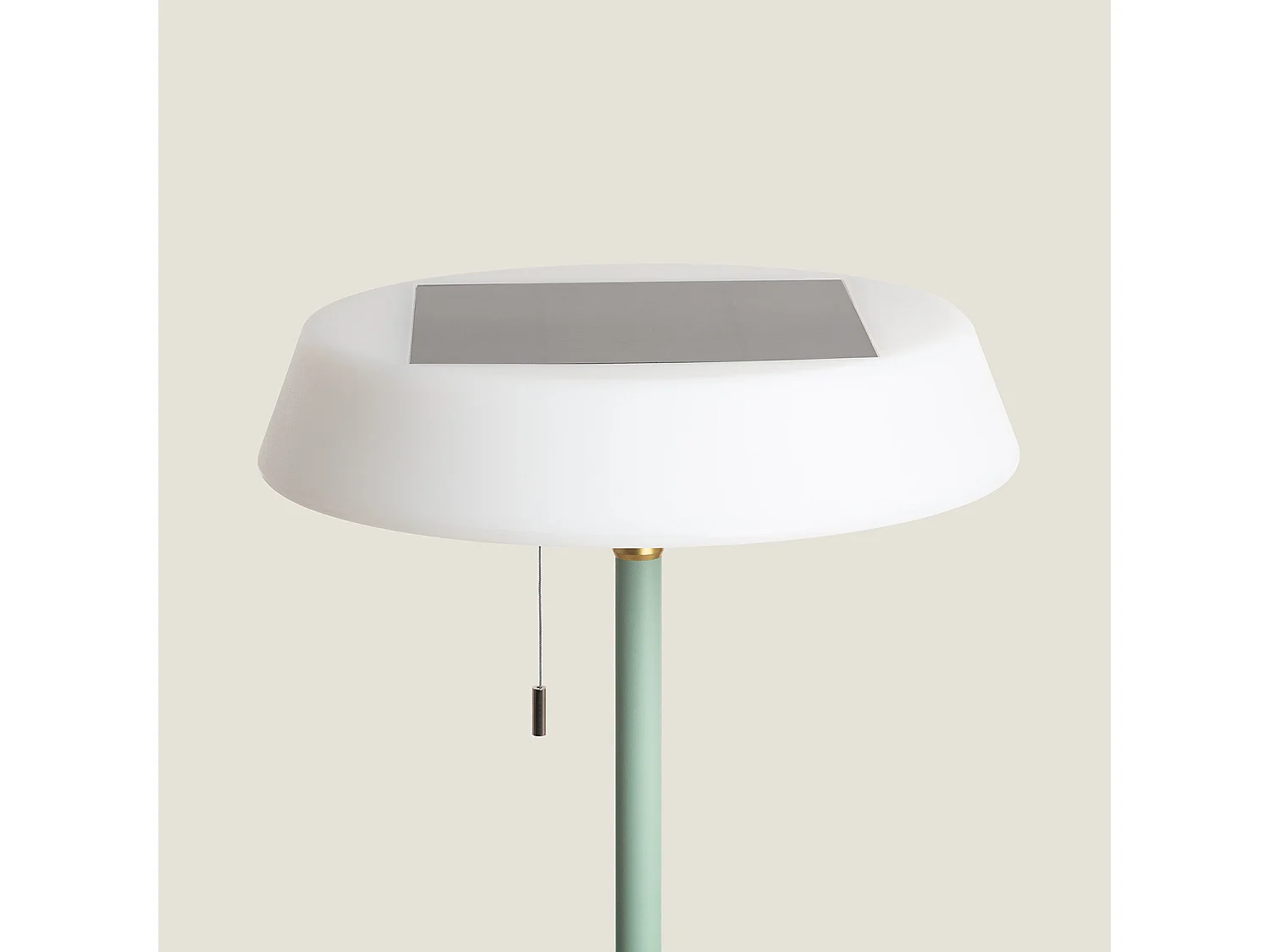 Lámpara de Pie Solar Exterior LED 2.6W Metal Aldana Verde Celadón