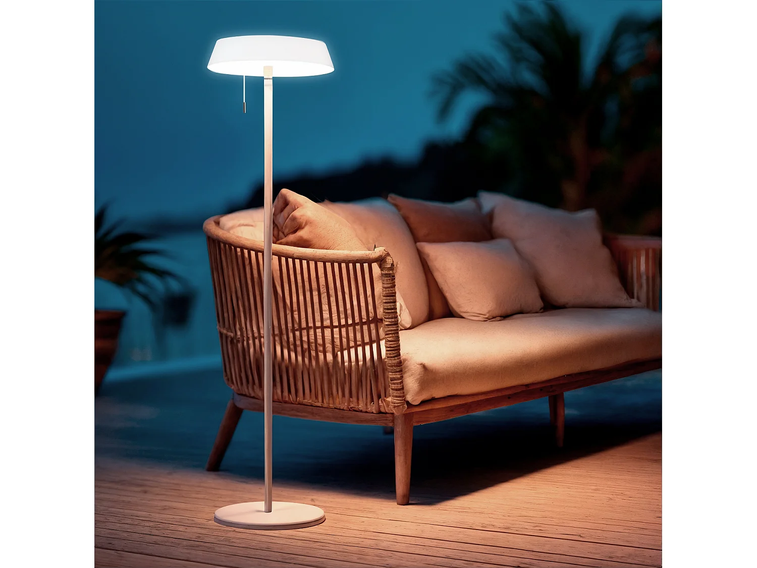 Lampadaire Solaire Extérieur LED 2,6W Métal Aldana Blanc