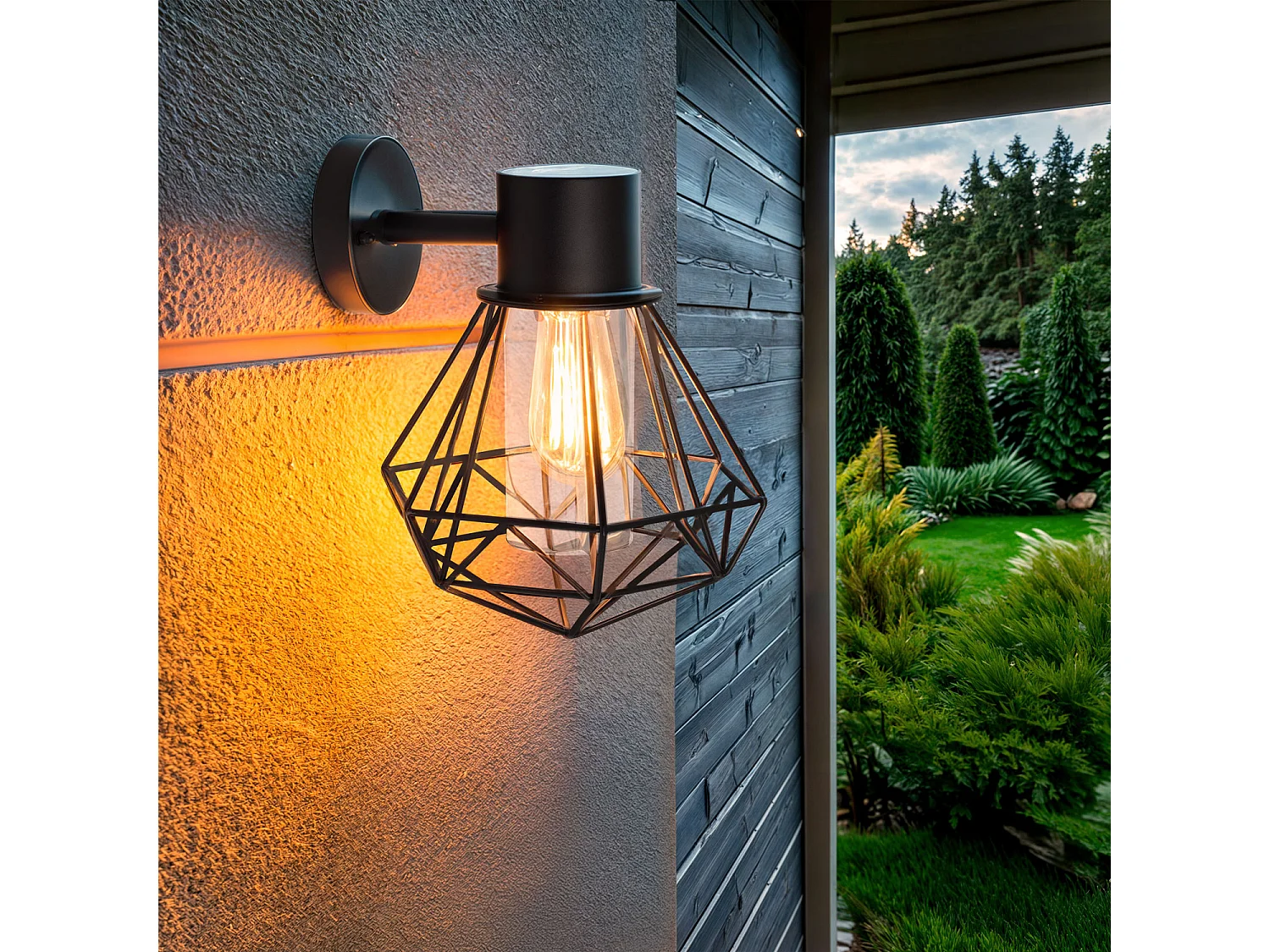 Lampe Murale Extérieure Acier Inoxydable Niamey Noir