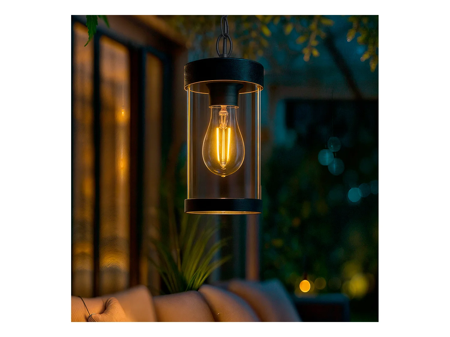 Lámpara Colgante Exterior Silphco Marrón claro