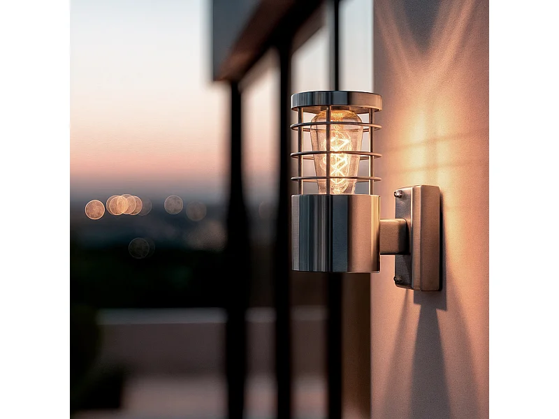 Lampada da Parete per Esterni Acciaio Inox Cloony Grigio