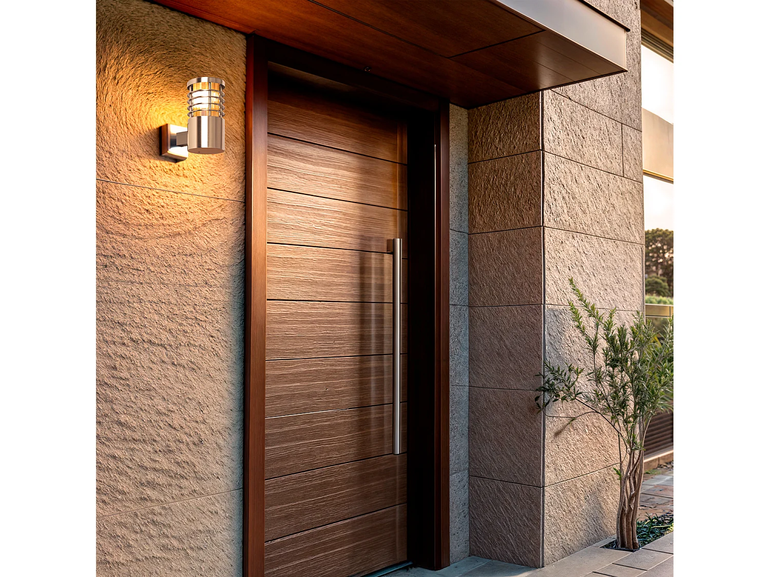 Lámpara de Pared Exterior Acero Inoxidable Cloony Gris