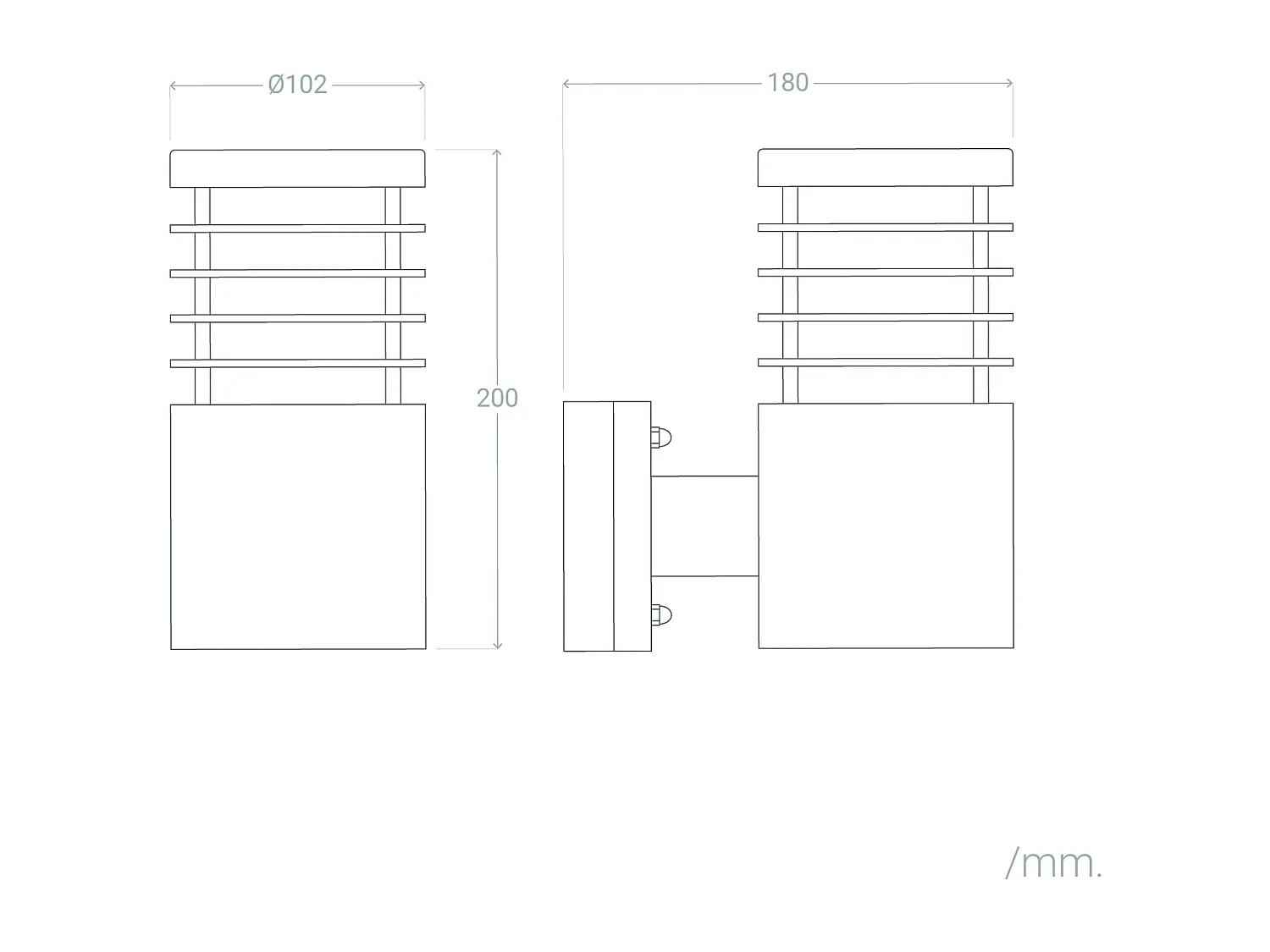 Lampe Murale Extérieure Acier Inoxydable Cloony Gris