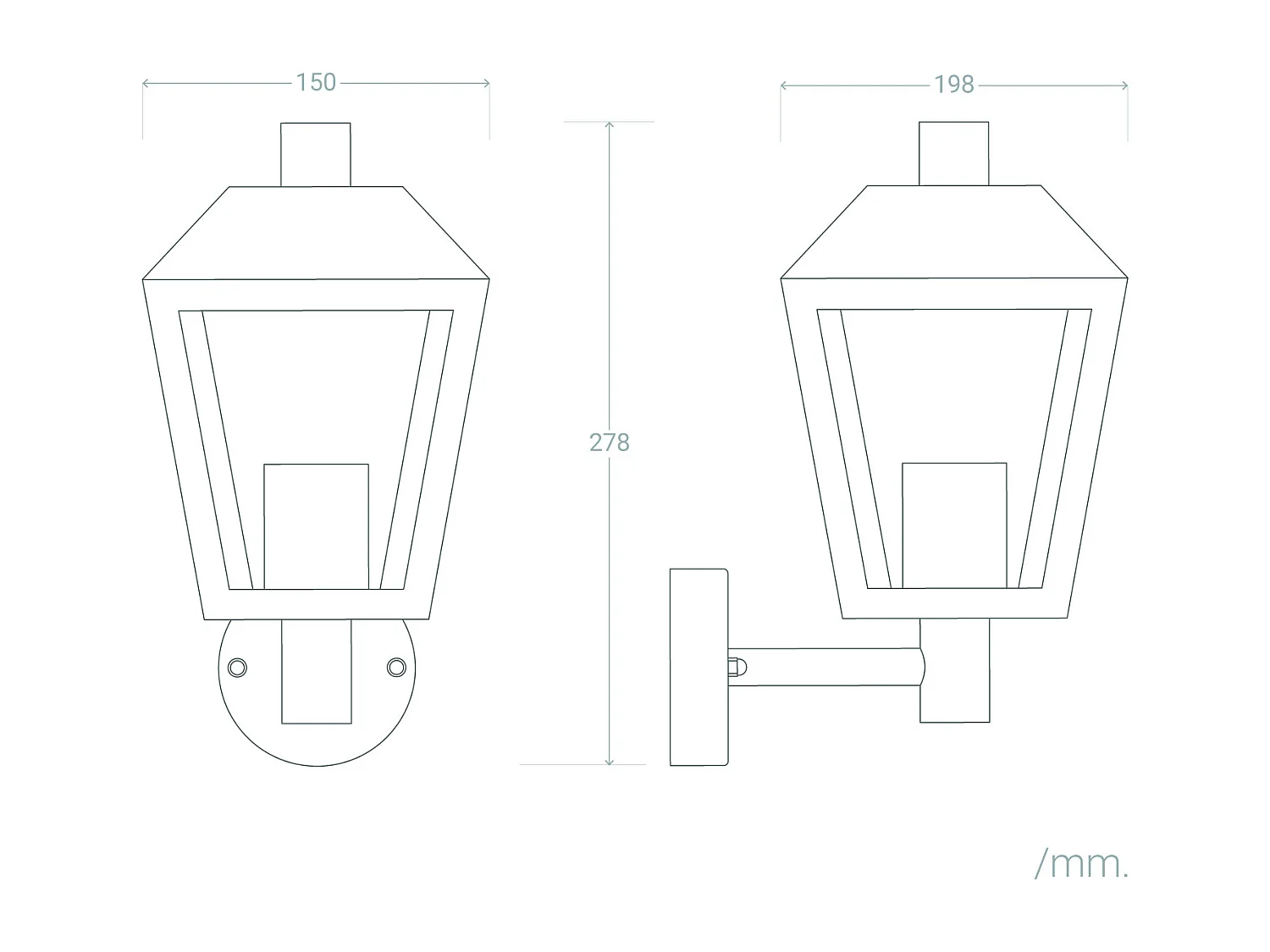 Lámpara de Pared Exterior Aluminio Mukom Negro