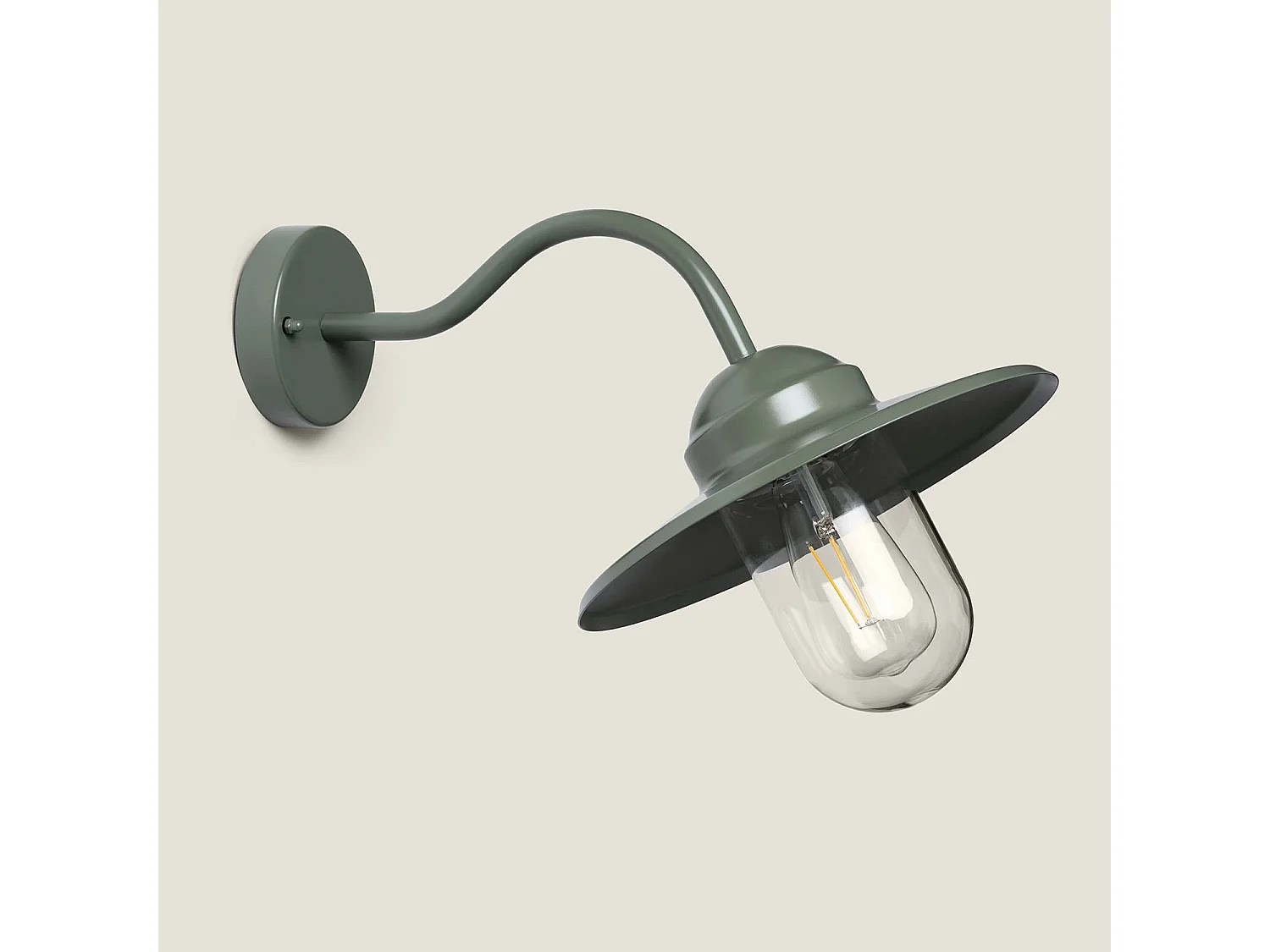 Lámpara de Pared Exterior Aluminio Adaoua Verde