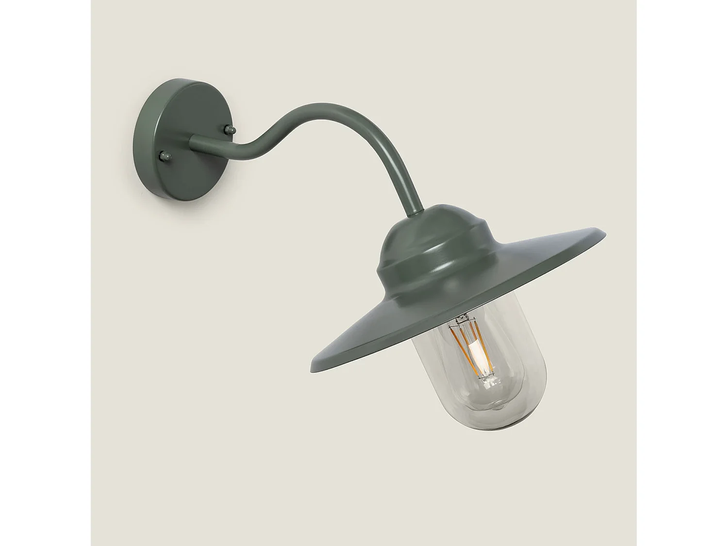 Lámpara de Pared Exterior Aluminio Adaoua Verde