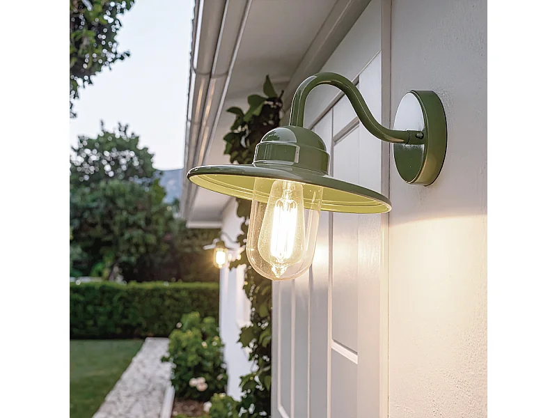 Lámpara de Pared Exterior Aluminio Adaoua Verde