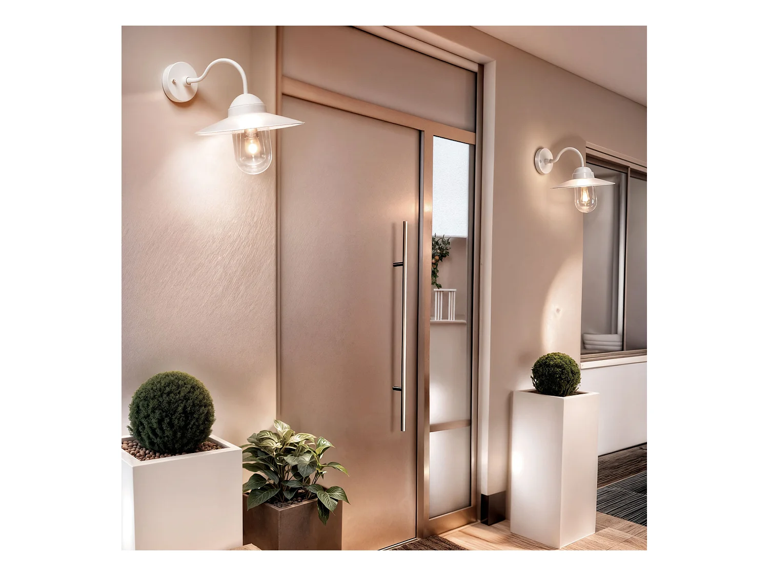 Lampada da Parete per Esterni Alluminio Adaoua Bianco