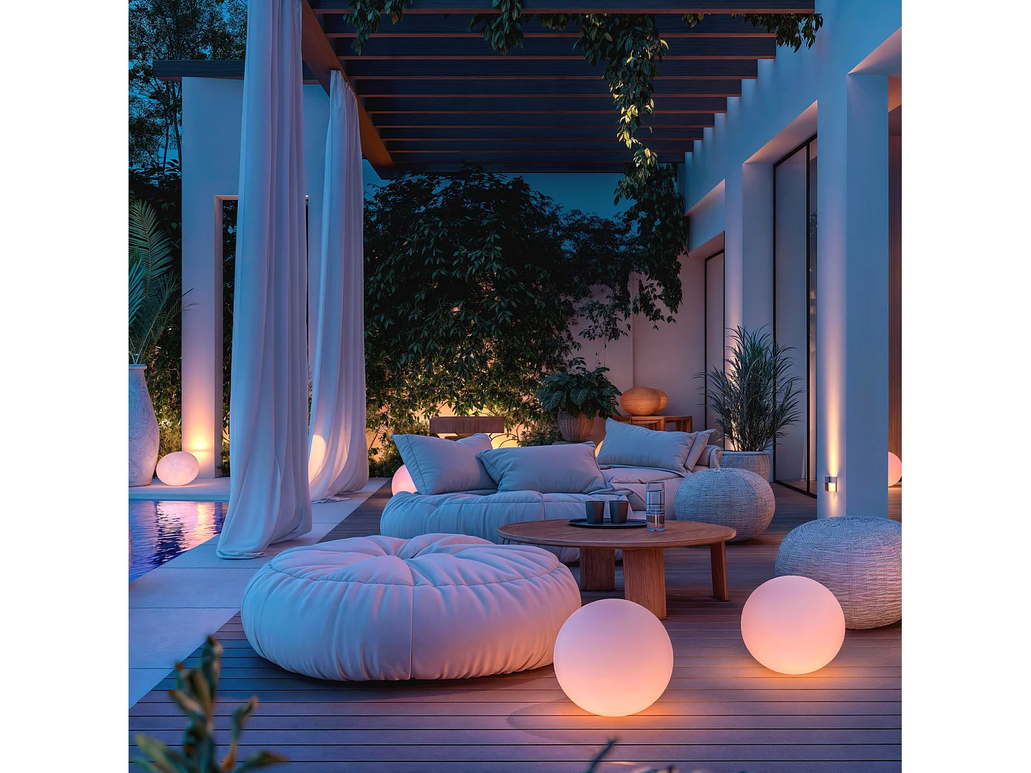 Sphère LED IP44 3W Blanc