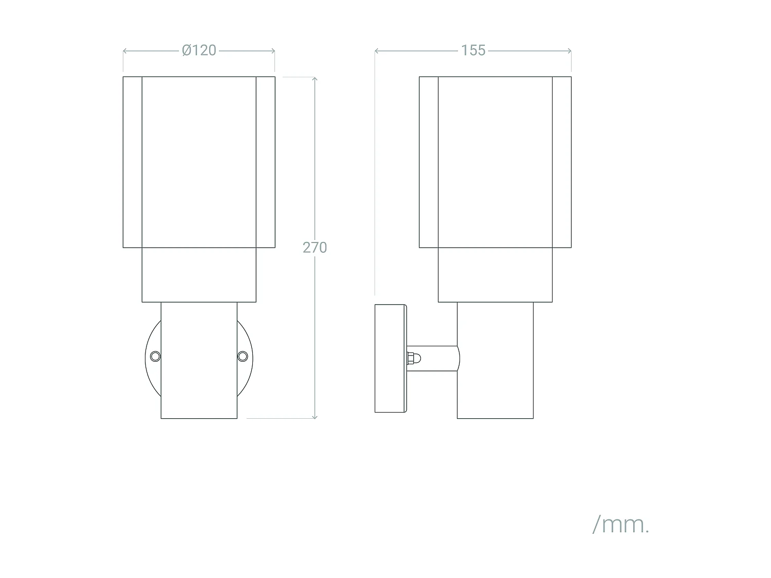 Lámpara de Pared Exterior Acero Inoxidable Martin Gris