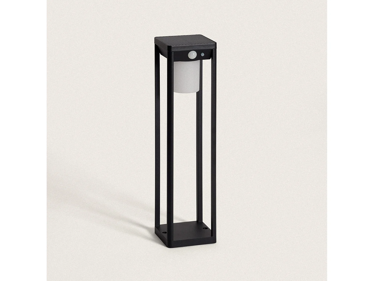 Balise sur Pied Extérieure Solaire LED 2,5W 40cm Aluminium avec Détecteur de Mouvement Devah Noir