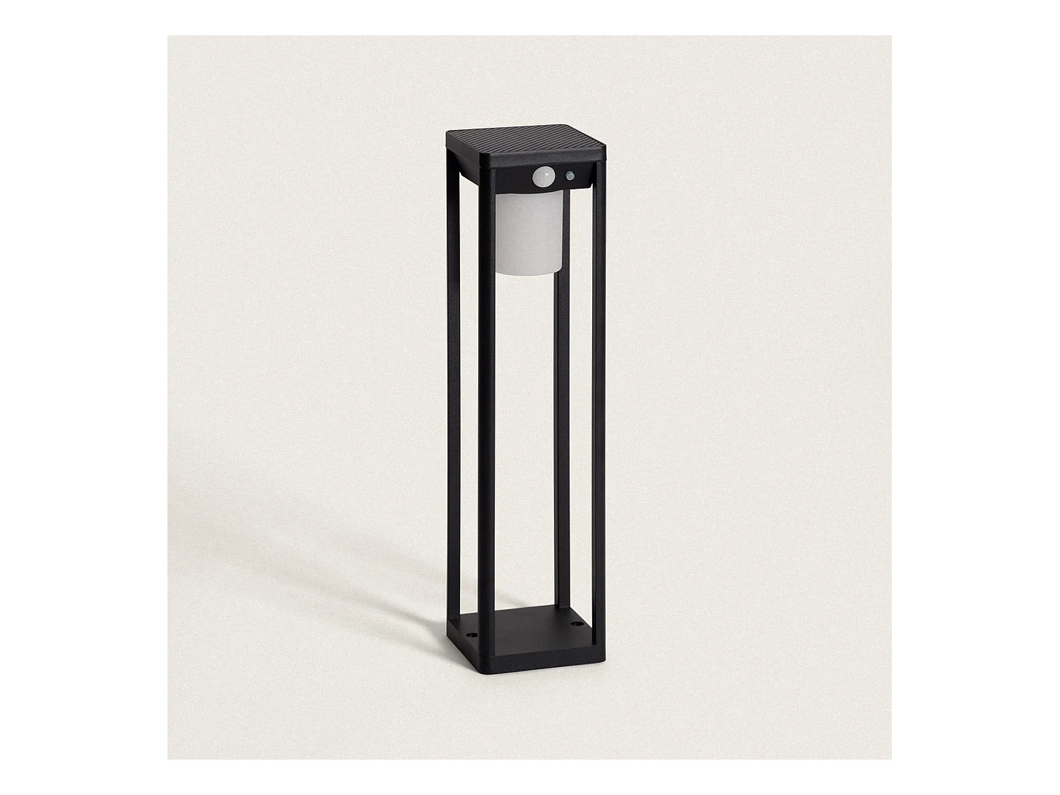 Balise sur Pied Extérieure Solaire LED 2,5W 40cm Aluminium avec Détecteur de Mouvement Devah Noir