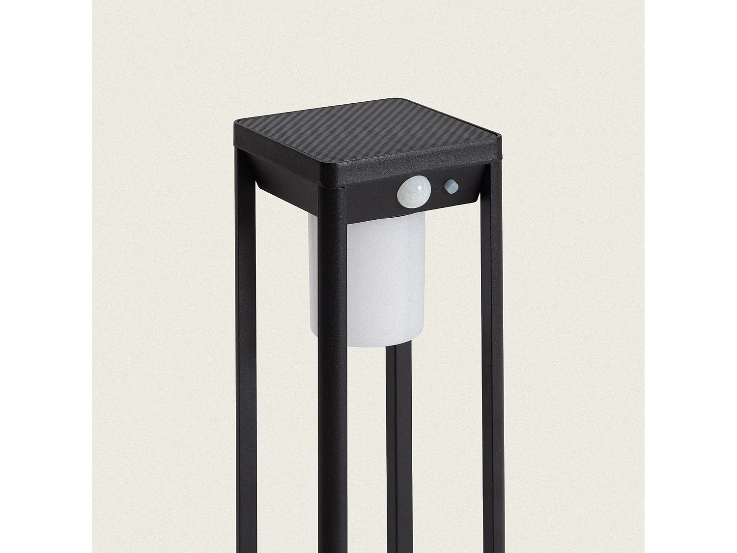 Balise sur Pied Extérieure Solaire LED 2,5W 40cm Aluminium avec Détecteur de Mouvement Devah Noir