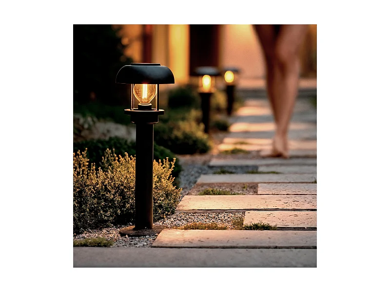 Balise sur Pied Extérieure Aluminium 50cm Graham Noir