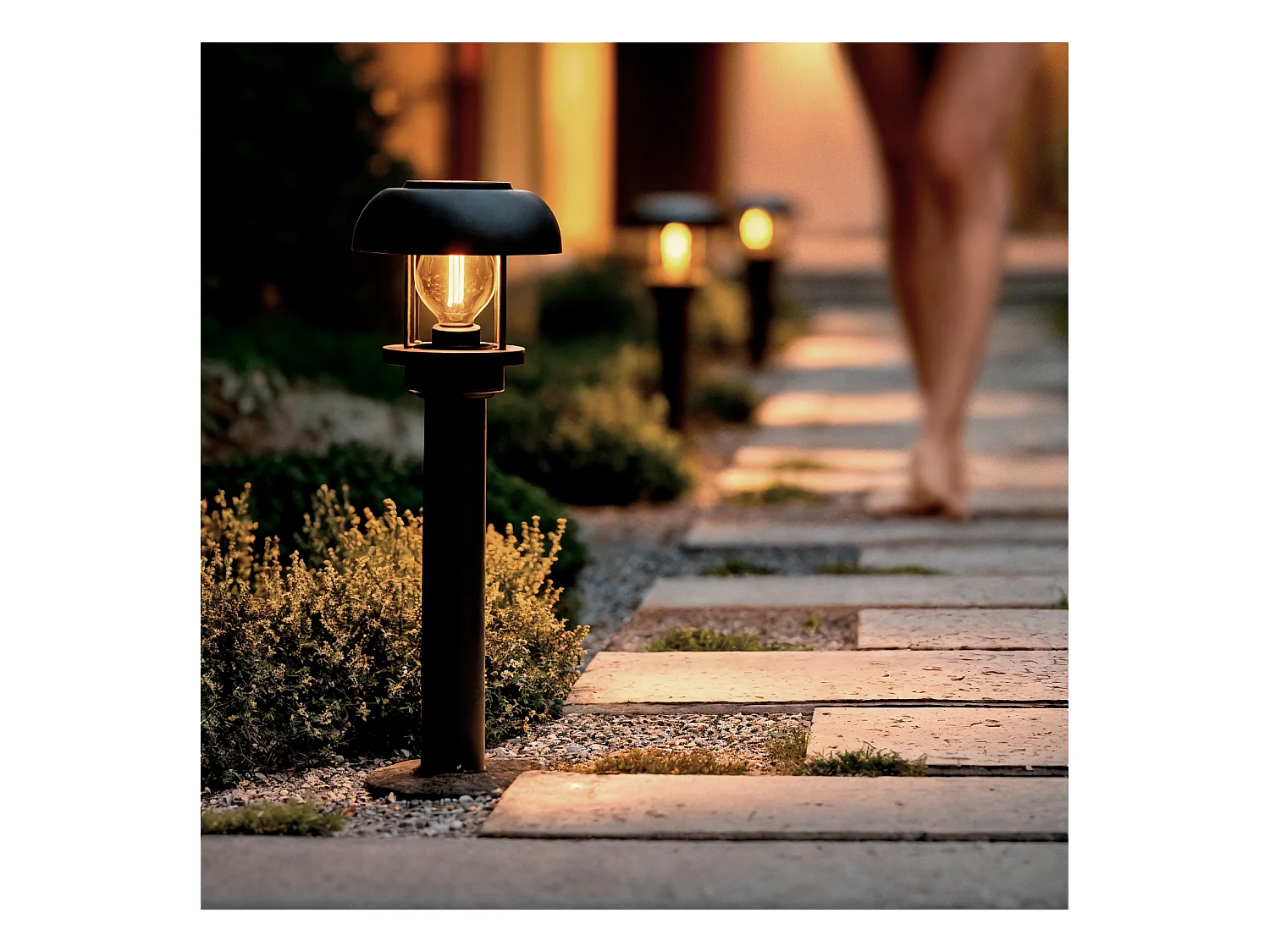 Balise sur Pied Extérieure Aluminium 50cm Graham Noir