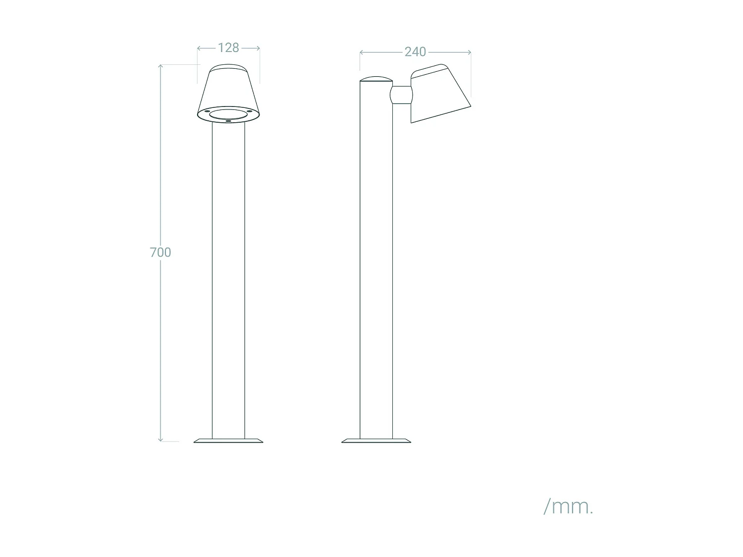 Baliza Exterior Superficie Pie 70cm Acero Inoxidable Darjan Oroco