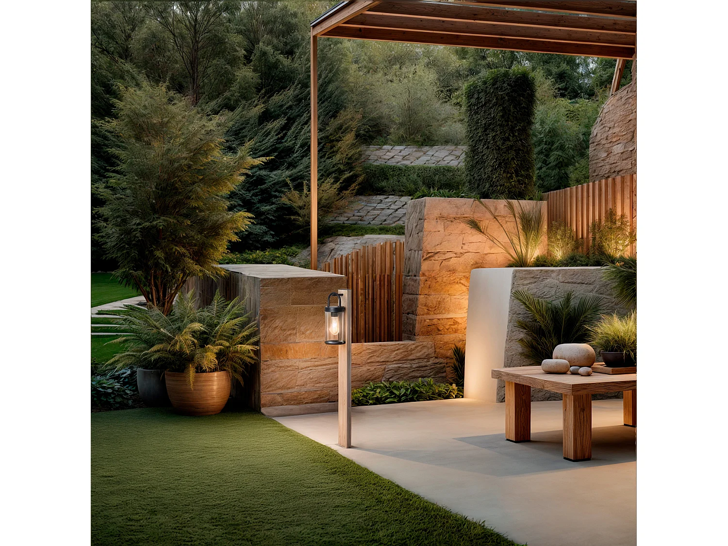 Lampioncino per Esterni 100cm Alluminio Benny Marrone Chiaro