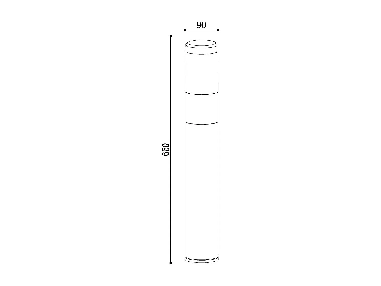 Baliza Exterior LED 65cm 10W Aluminio Mikaro Negro Negro Mate