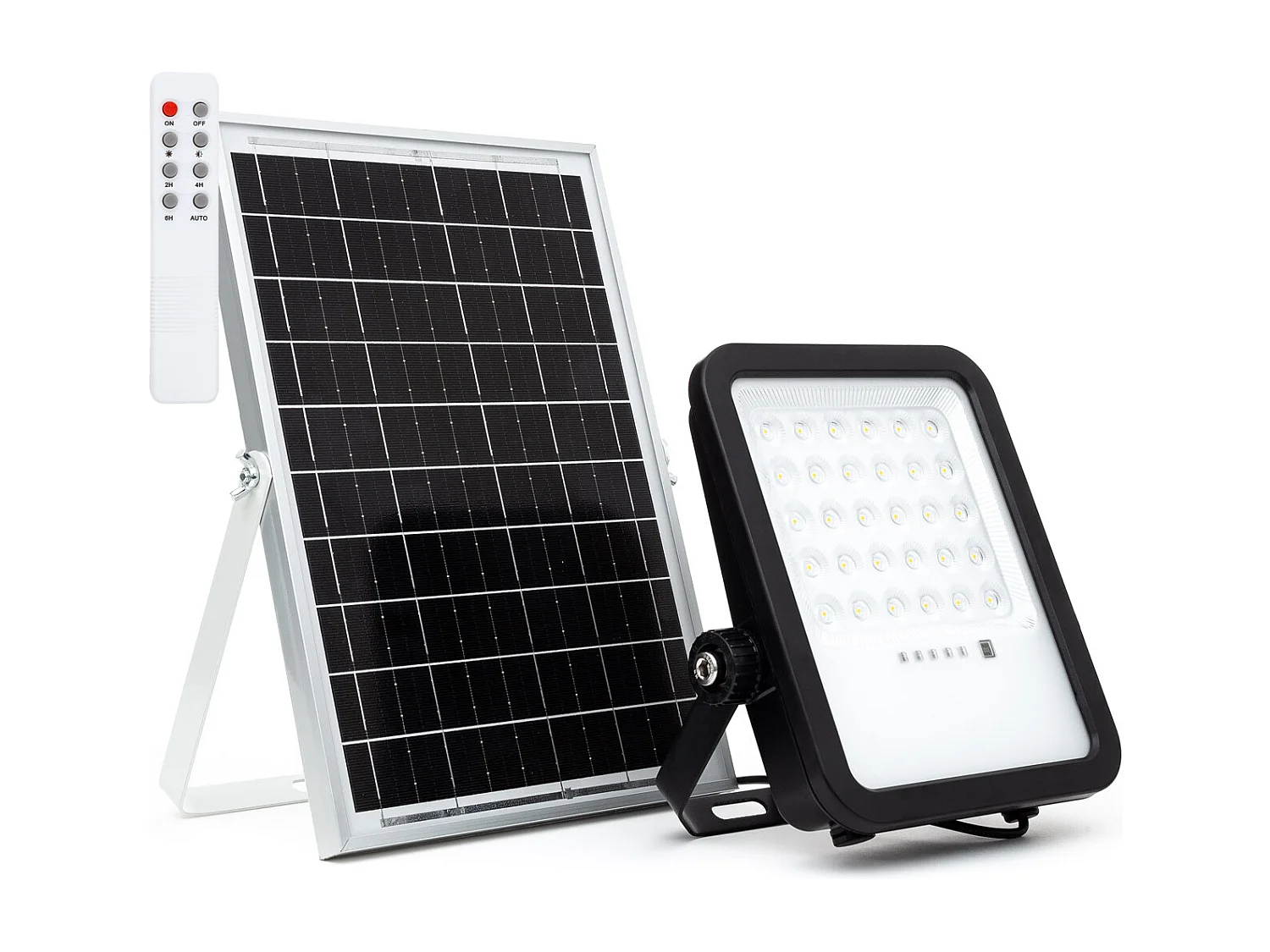 Projecteur Solaire Extérieur LED Nurda 10W 1200 lm IP65 avec Télécommande 6500K Blanc froid