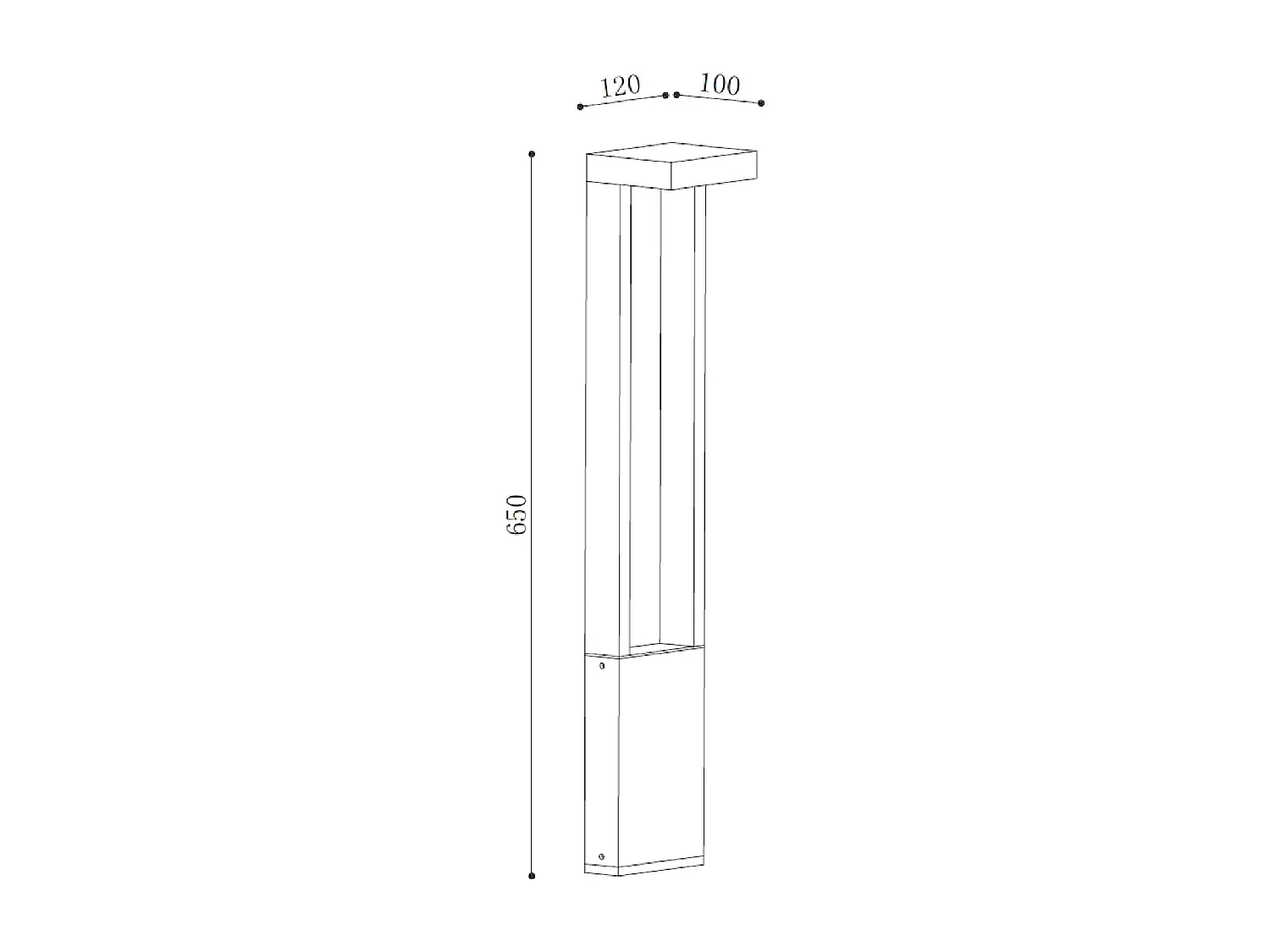 Balise Extérieure LED 65cm 10W Aluminium Droxe Noire Noir
