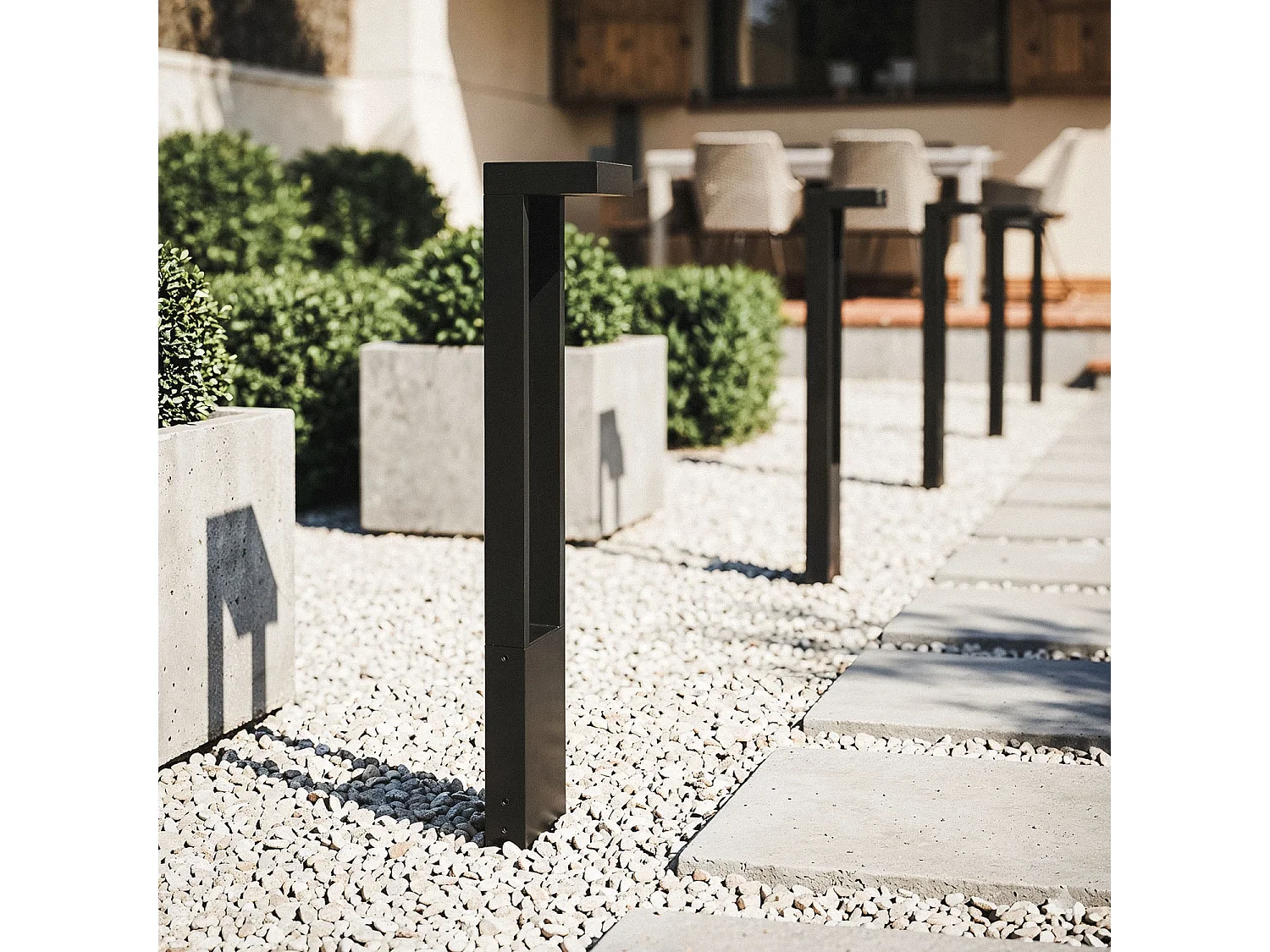 Balise Extérieure LED 65cm 10W Aluminium Droxe Noire Noir