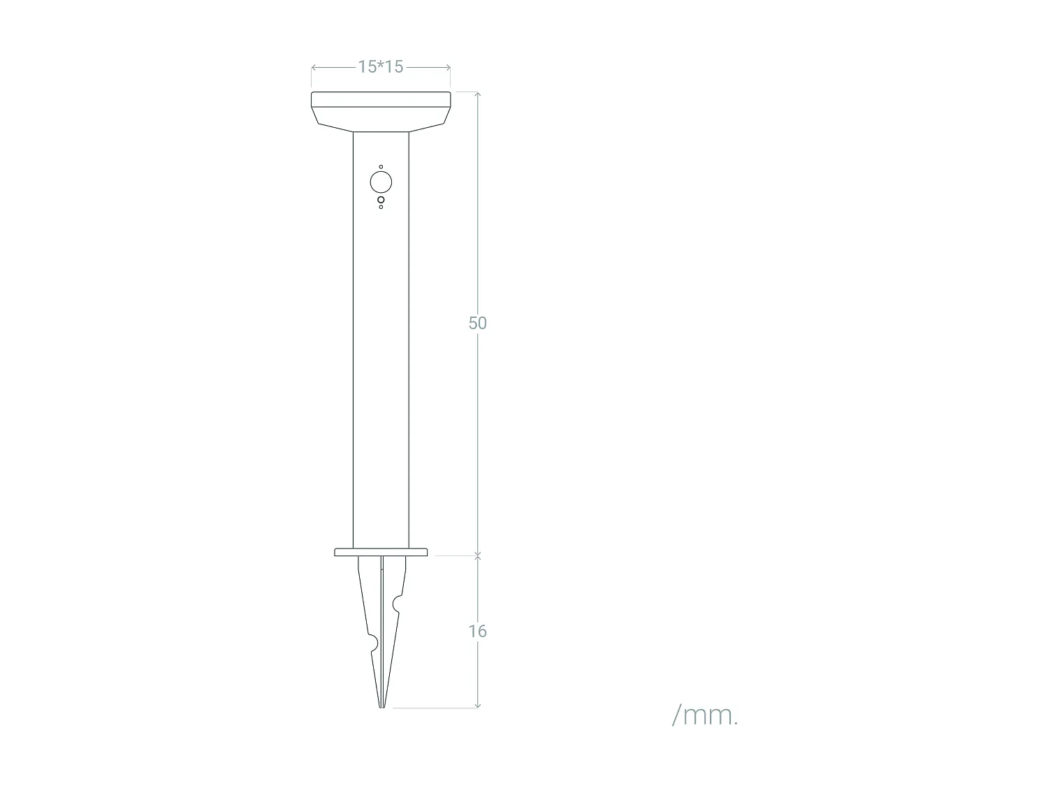 Balise Extérieure sur Pied Solaire LED 5W 50cm Aluminium avec Détecteur de Mouvement Barton Square Argent