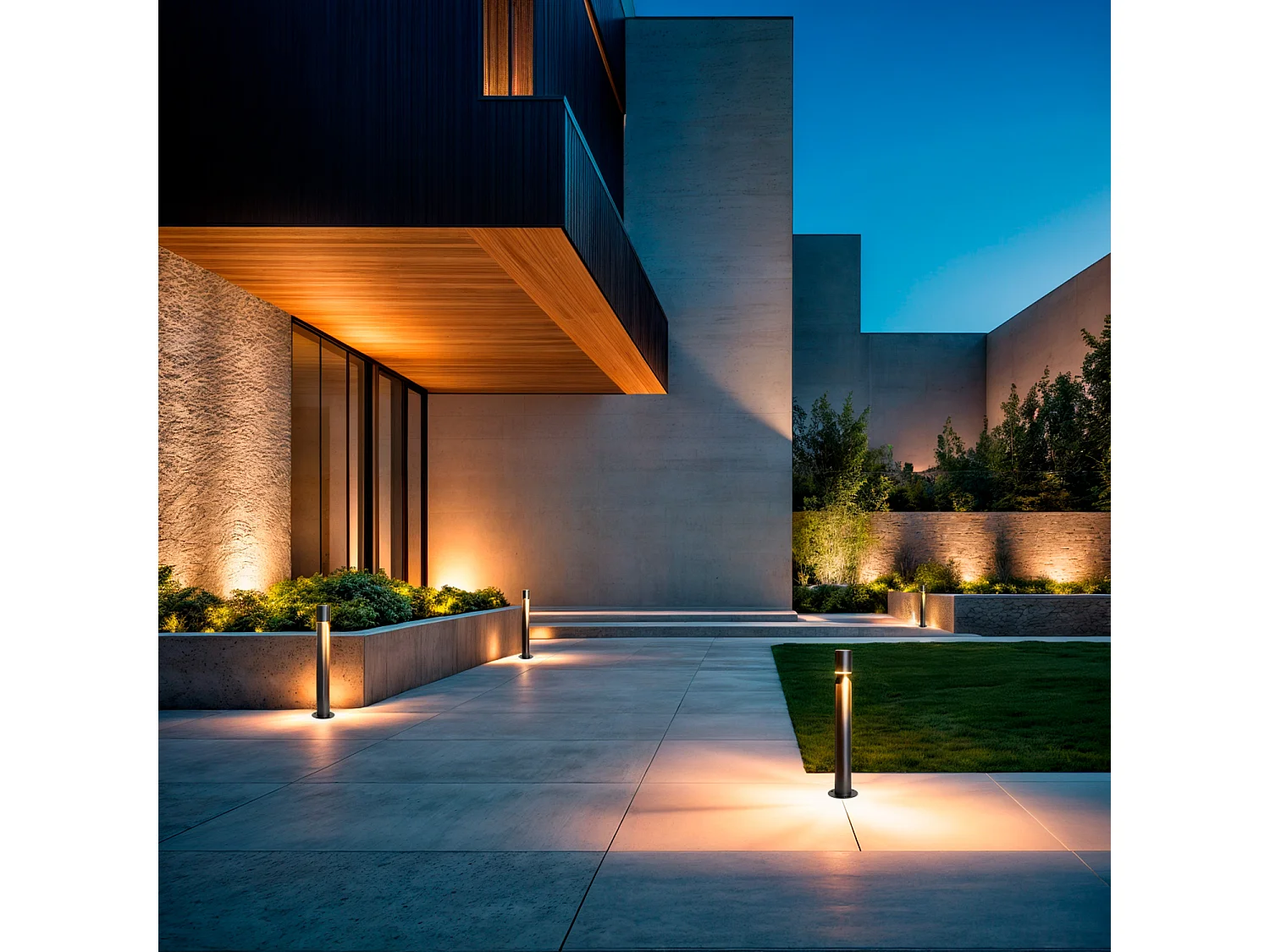 Balise sur Pied Extérieure LED 6W 60cm Aluminium Cashel Noir