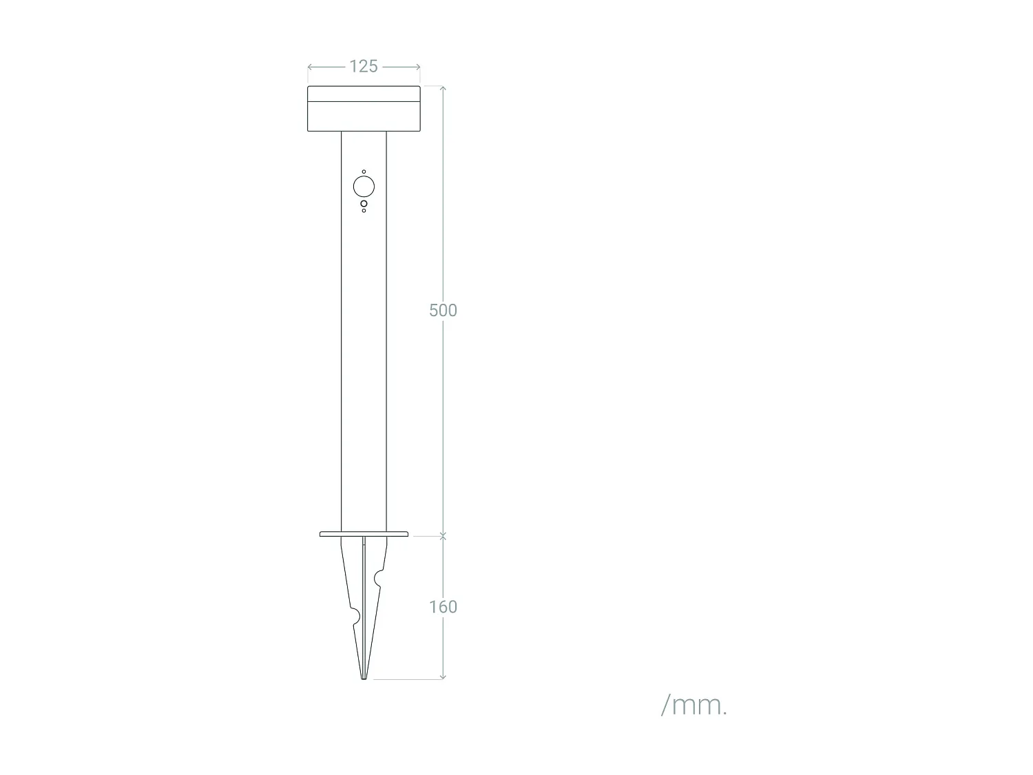 Balise Extérieure sur Pied Solaire LED 50cm Aluminium Ashier Noir