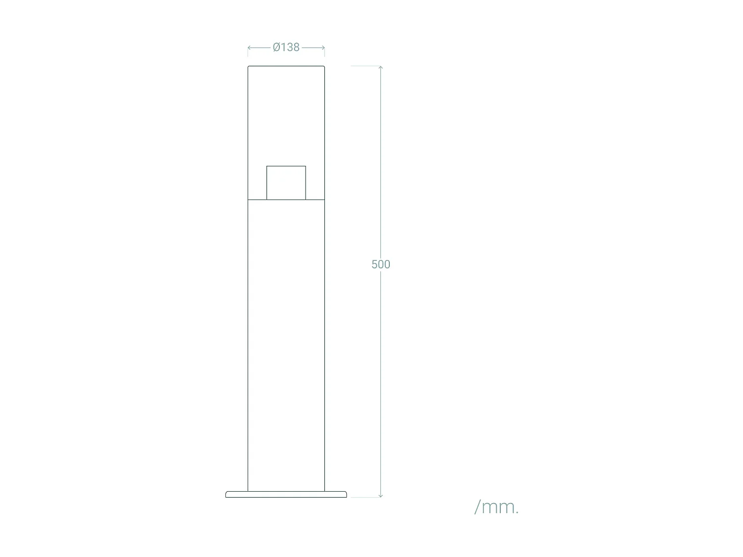 Balise Extérieure en Saillie sur Pied 50cm Aluminium Lutsha Noir