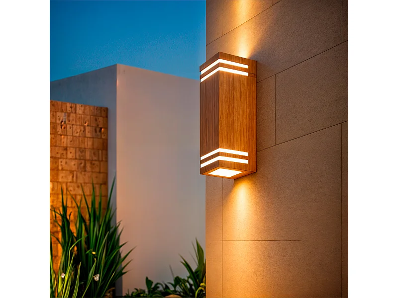 Applique Murale Extérieure Double Face Aluminium Minol  Brun clair