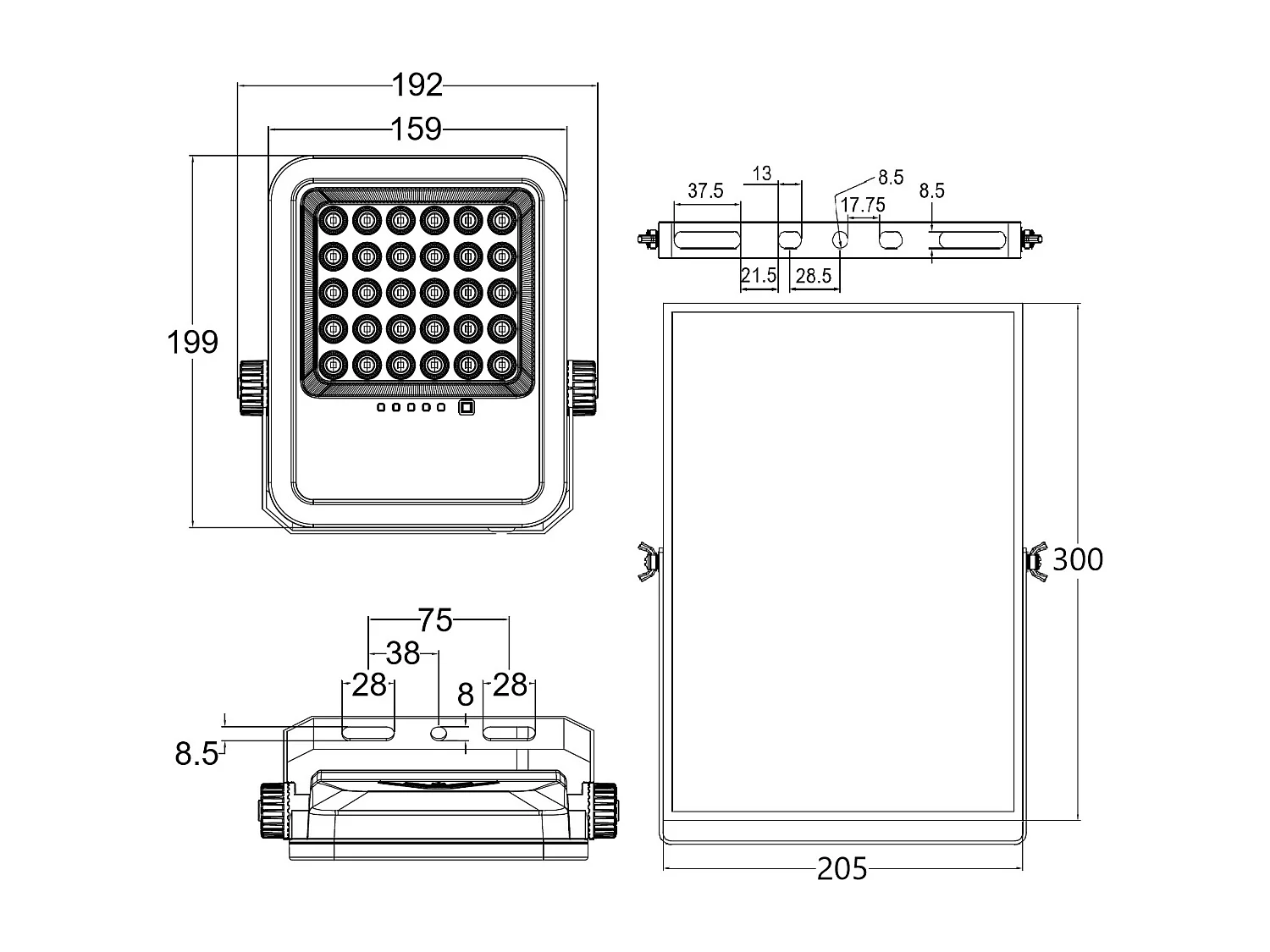 Foco Proyector LED Solar 1100 lm IP65 con Control Remoto Nurda 4000K Blanco Neutro
