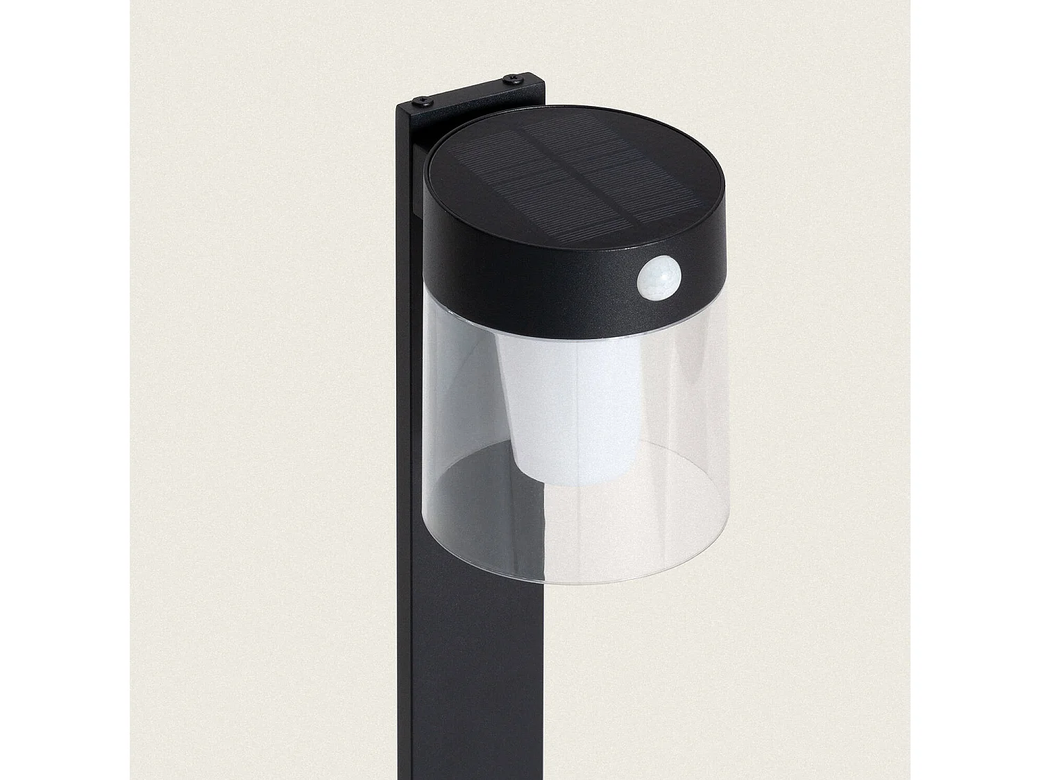 Balise sur Pied Extérieure Solaire LED 1,5W 46cm Aluminiu avec Détecteur de Mouvement Efren Noir