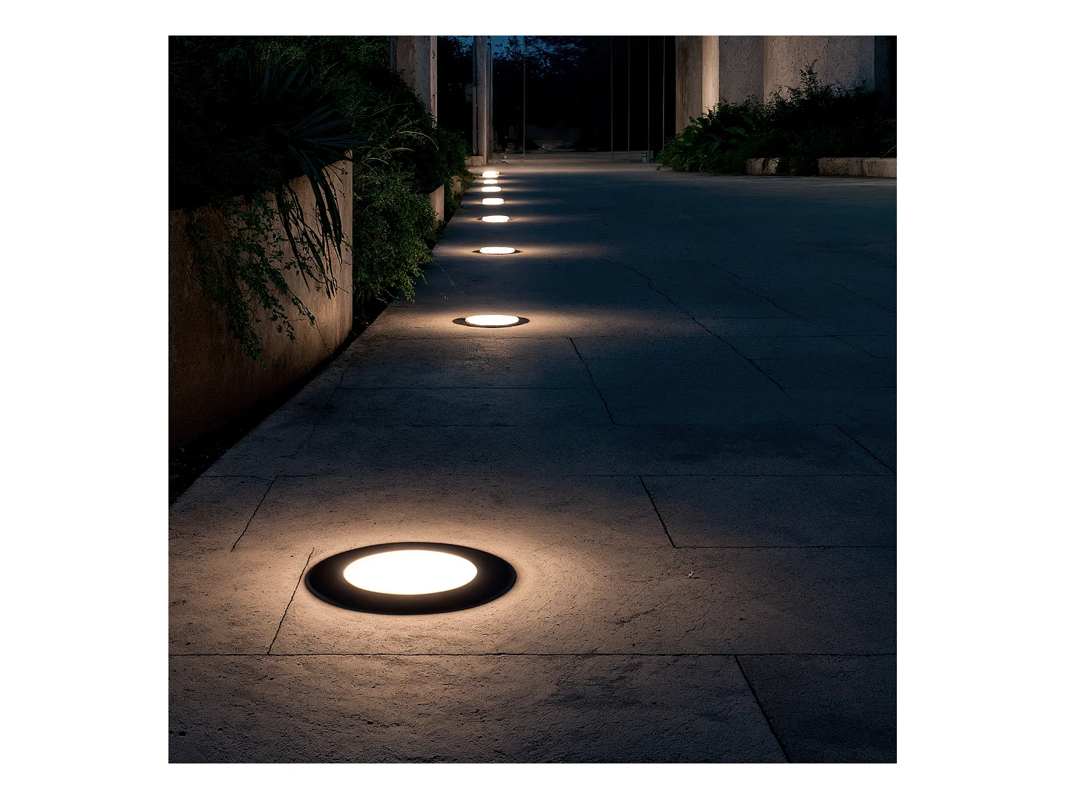 Baliza Exterior LED 2W Empotrable Suelo Rushe Negro