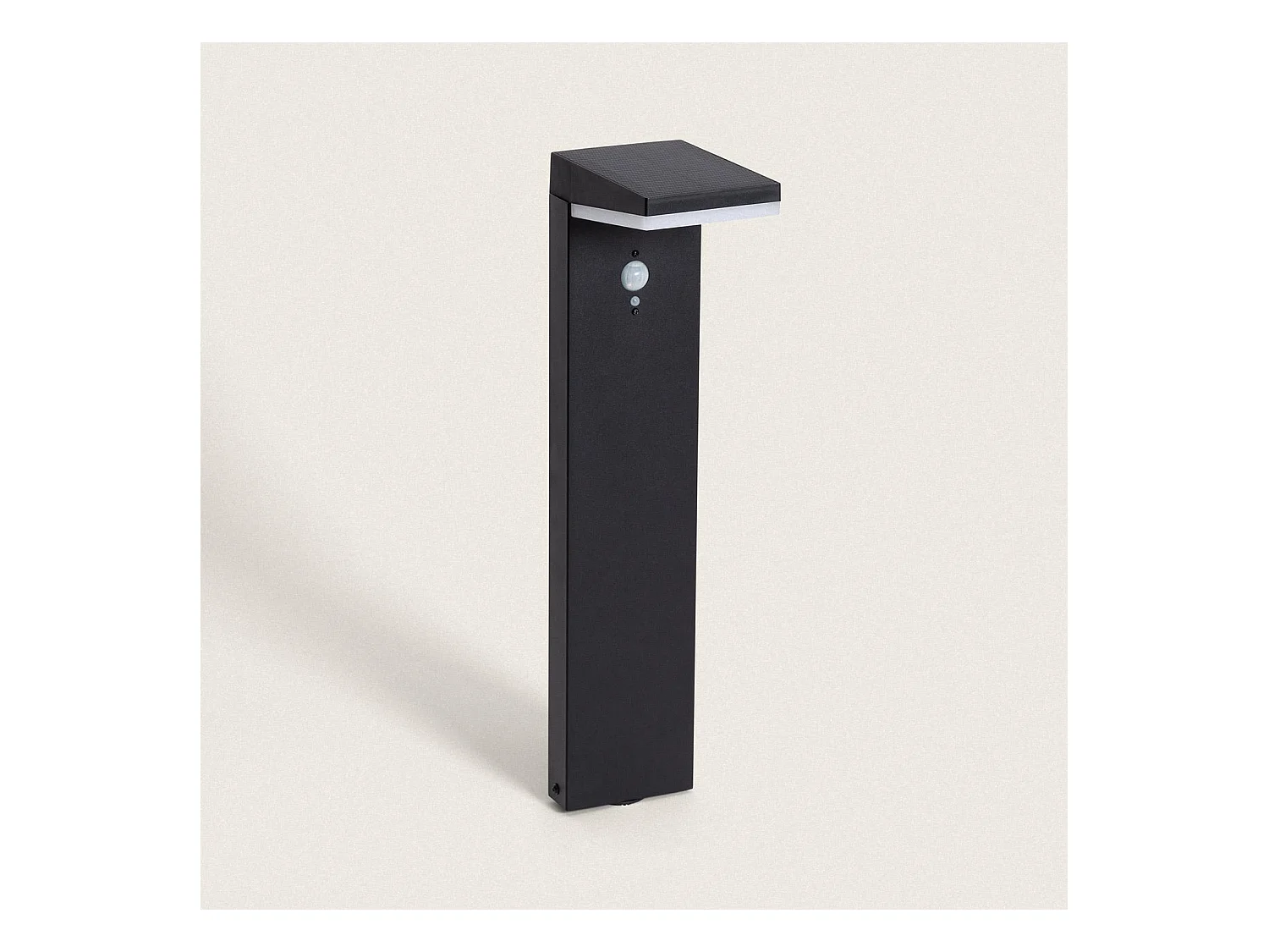 Baliza de Pie Exterior Solar LED 4W 50cm Aluminio con Sensor de Movimiento Edwan Negro