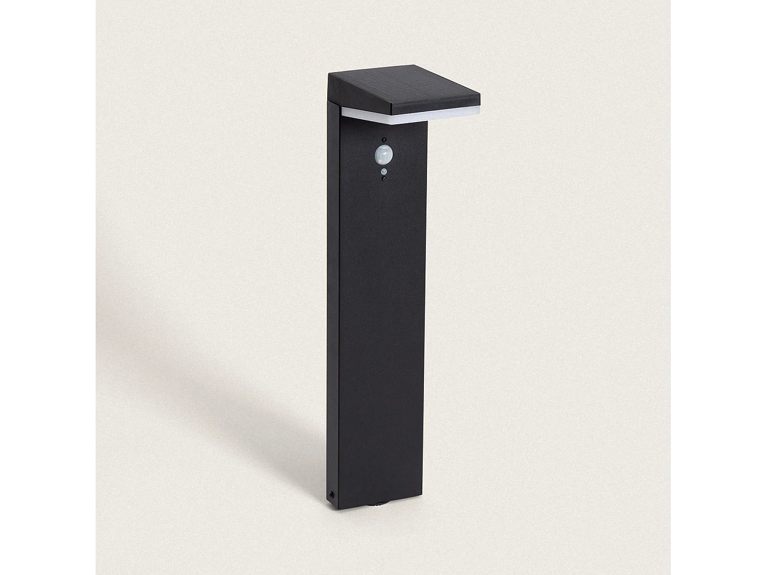 Balise Extérieure LED Solaire sur Pied 50cm Aluminium avec Détecteur de Mouvement Edwan Noir