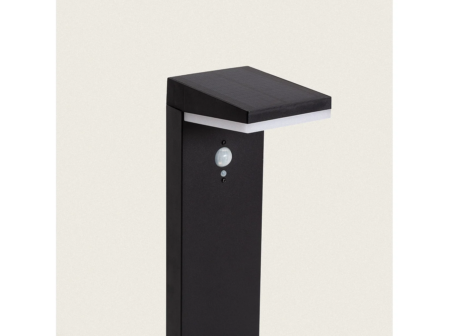 Balise Extérieure LED Solaire sur Pied 50cm Aluminium avec Détecteur de Mouvement Edwan Noir