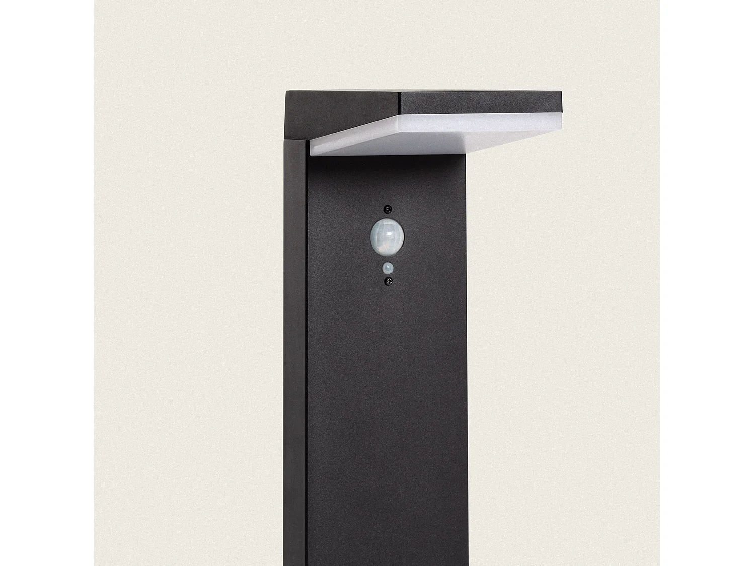 Balise Extérieure LED Solaire sur Pied 50cm Aluminium avec Détecteur de Mouvement Edwan Noir