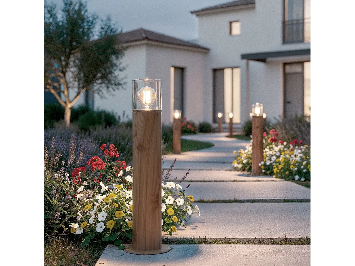 Lampioncino per Esterni 50cm Acciaio Inox Emley Nero