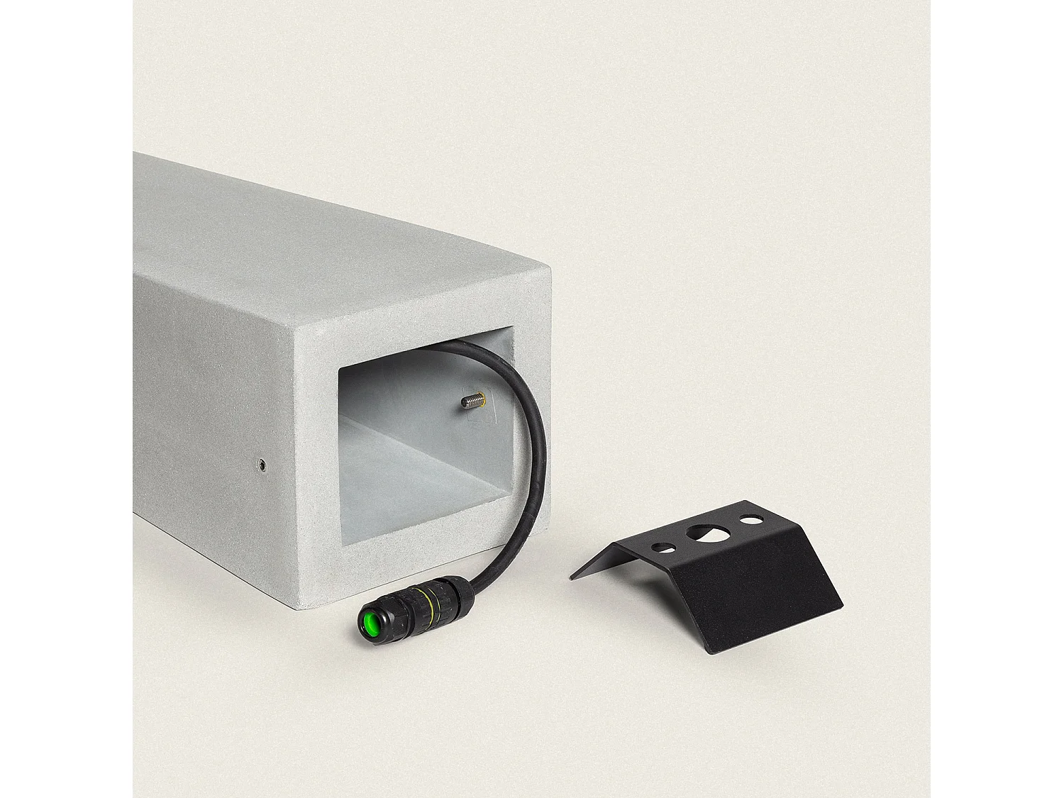 Balise Extérieure LED Dimmable 6W Ciment Dravix 70 cm Gris Pierre