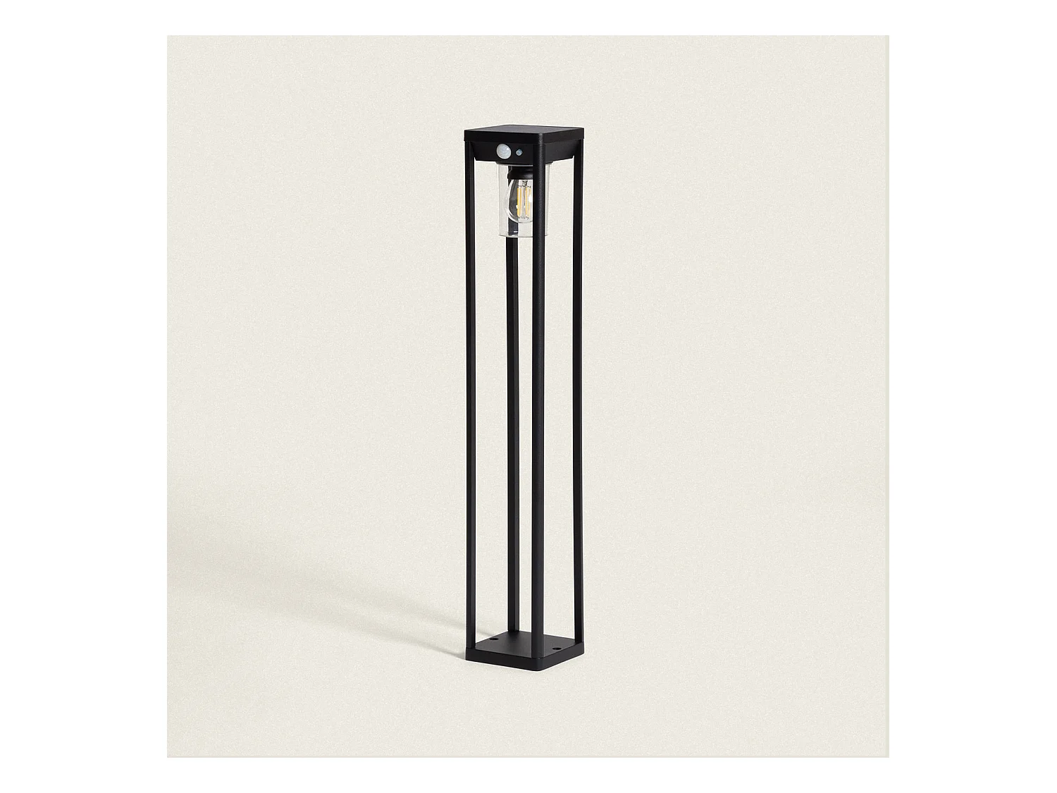Balise Extérieure sur Pied Solaire 2W 60cm Aluminium avec Détecteur de Mouvement Devah Noir